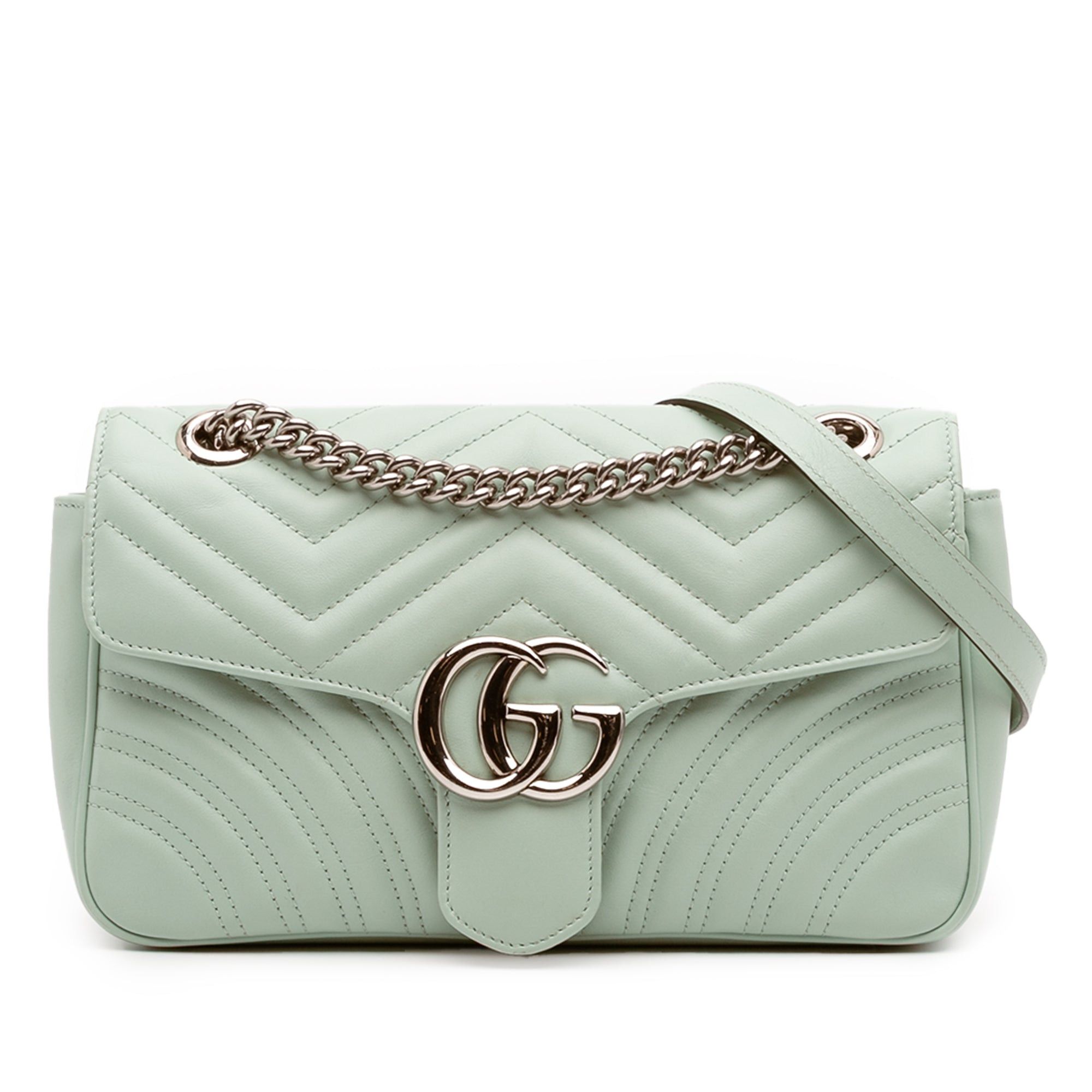 Gucci Medium GG Marmont Matelasse Leather Shoulder Bag in Green, Women's