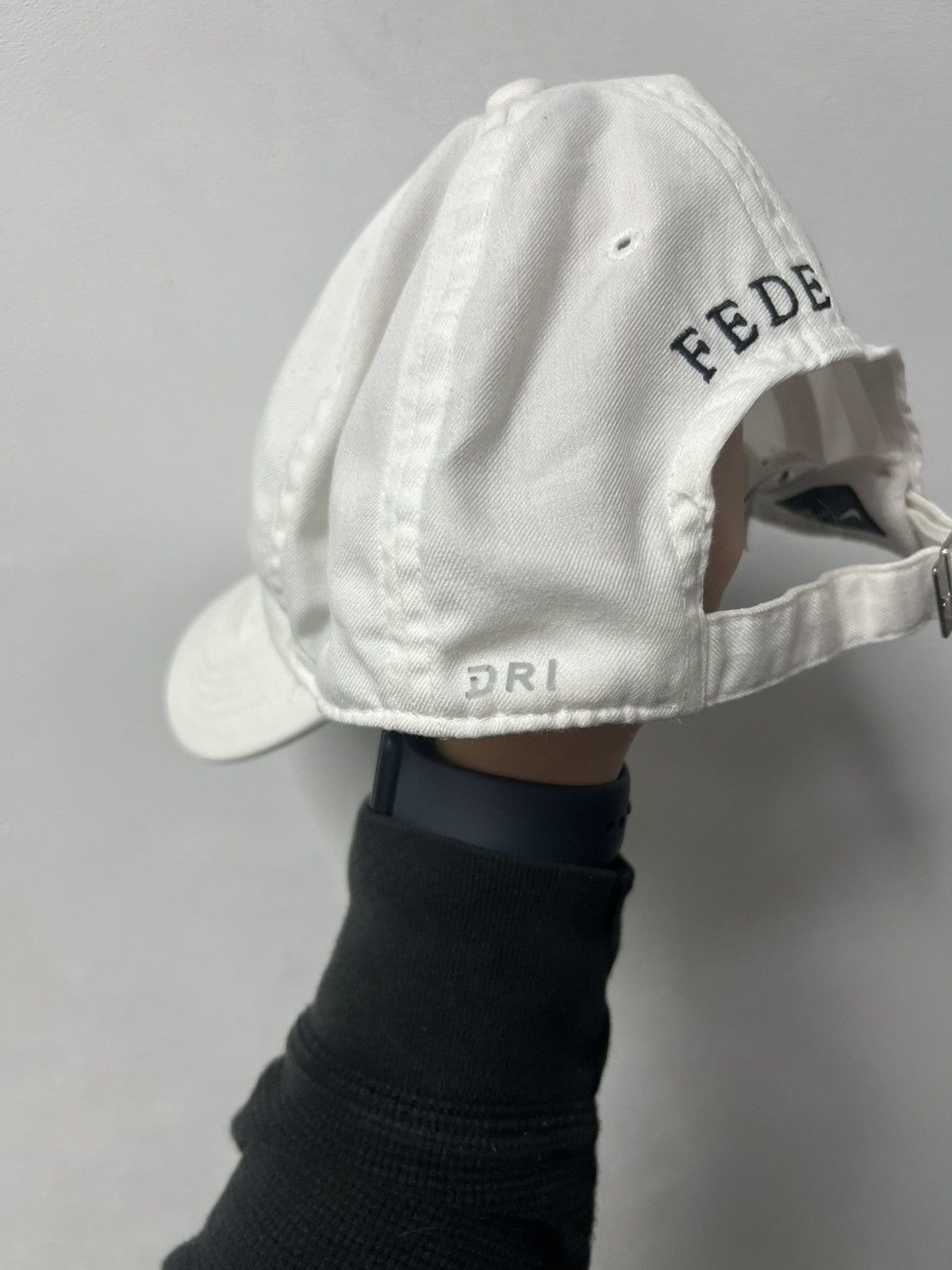 Nike Vintage Nike Roger Federer Cap Hat Swoosh Logo Y2K Drill Size ONE SIZE - 3 Thumbnail