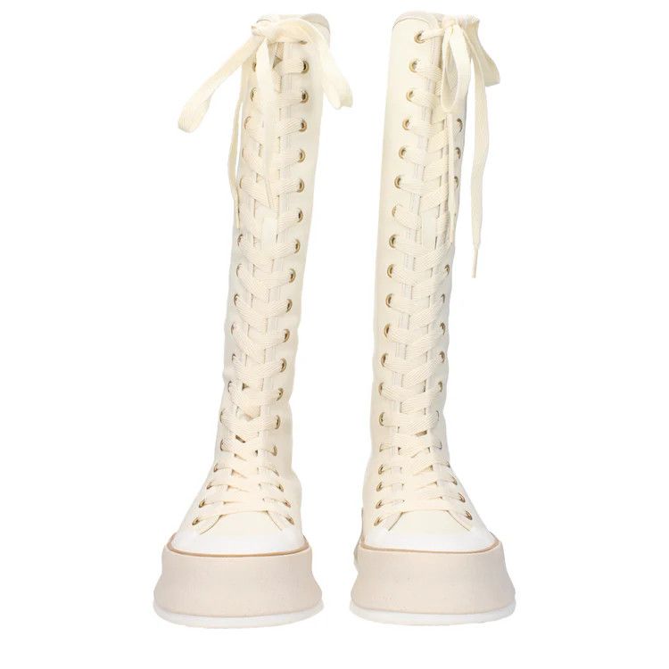 Max Mara ob1o1e1124 Fabric Boots in Beige Size US 6 / IT 36 - 3 Thumbnail