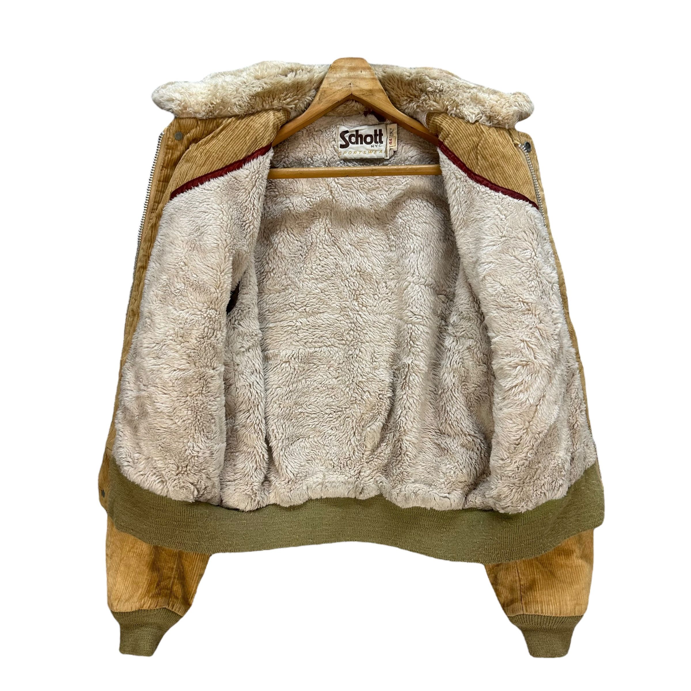 Schott 80's Schott NYC A2 Type Shearling Corduroy Jacket #A14-0357 Size US M / EU 48-50 / 2 - 11 Thumbnail