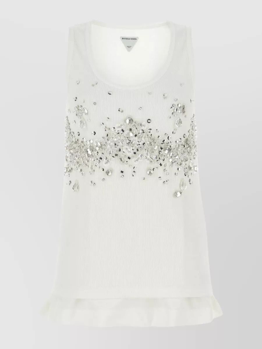 Bottega Veneta o1y0725 Tank Top in White Size S / US 4 / IT 40 - 1 Thumbnail