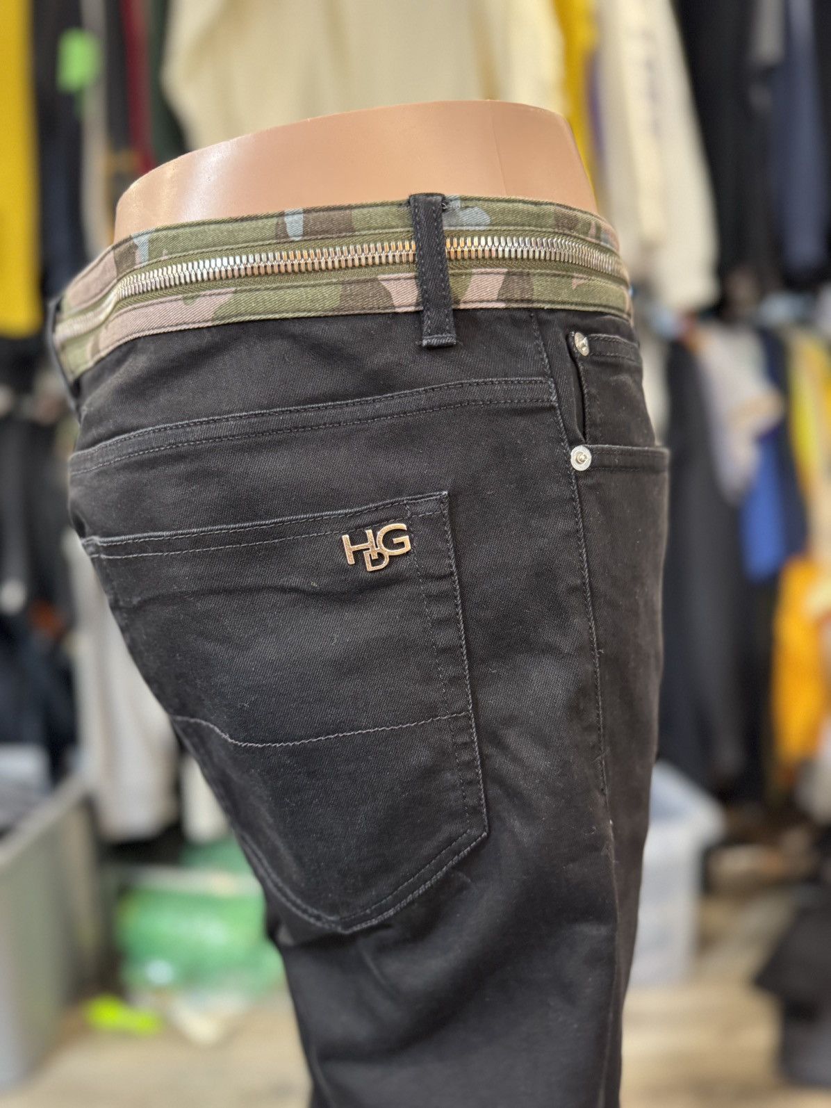 Givenchy 🗜️ GIVENCHY RARE DENIM BLACK STRECH COTTON W/ Chrome Zipper Size US 34 / EU 50 - 14 Thumbnail