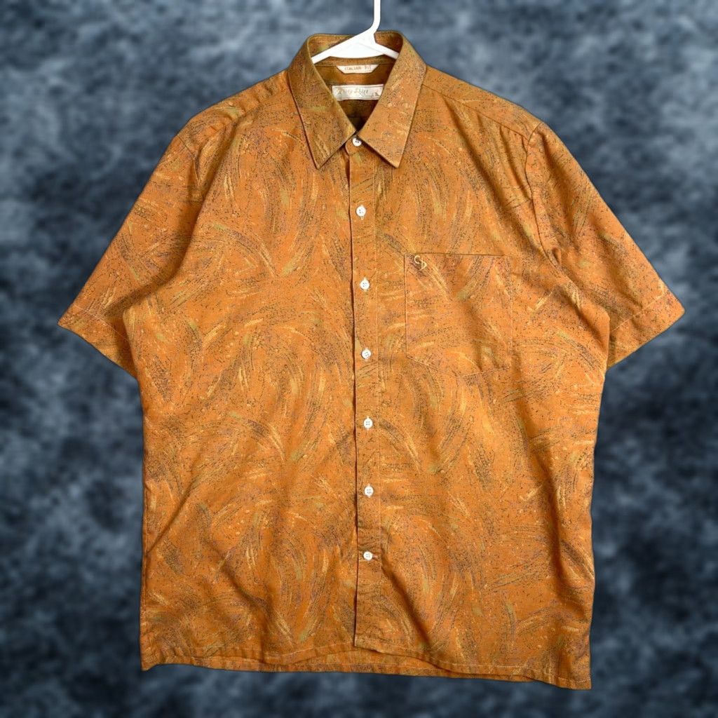 Vintage VTG Charagh Din Party Shirt Size 40 Textured Party Shirt Italian Fit Button Up Size US L / EU 52-54 / 3 - 1 Thumbnail