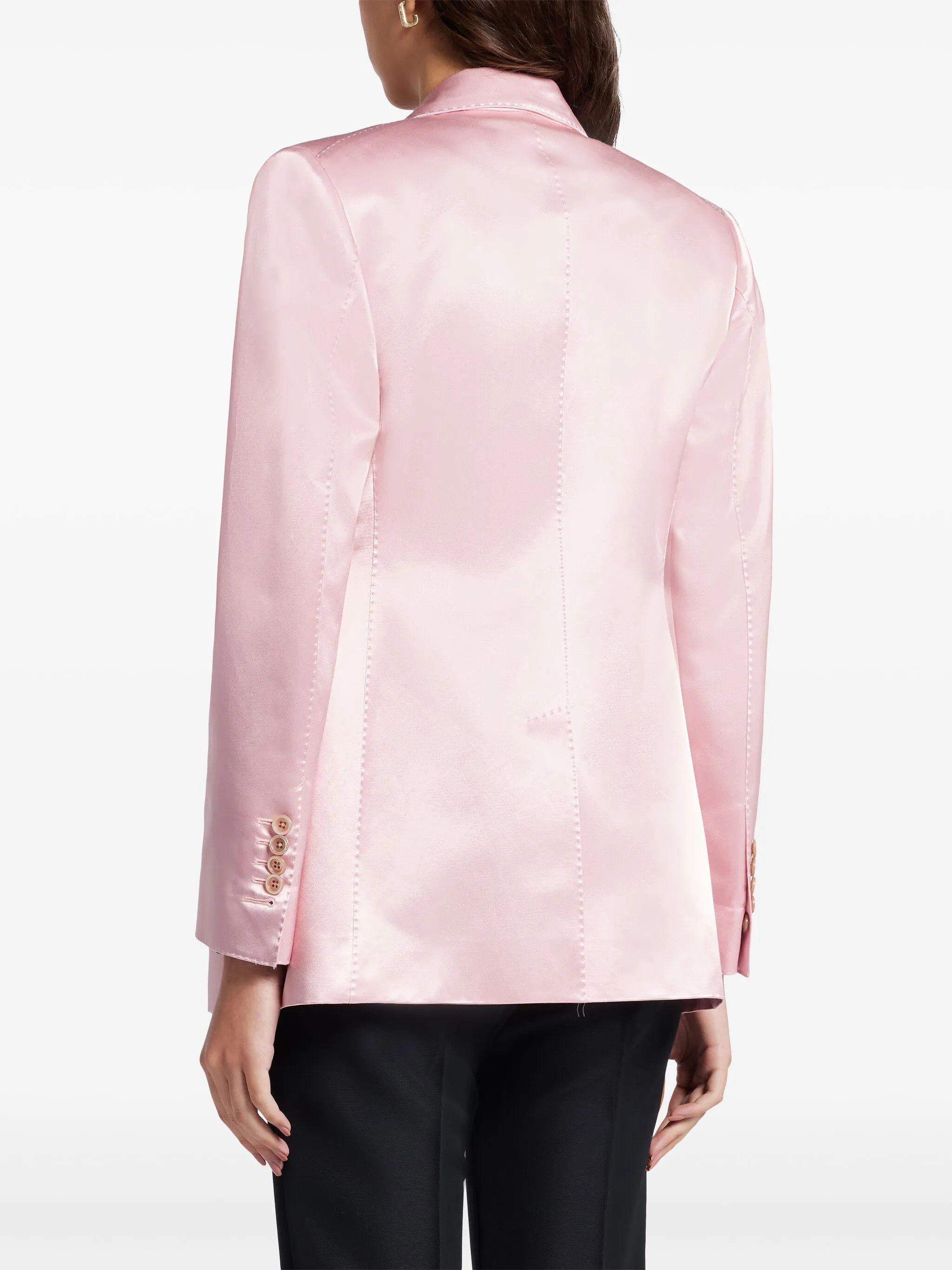 Tom Ford o1w1db10525 GI2971 Double-breasted Satin Jacket in Pink Size M / US 6-8 / IT 42-44 - 4 Thumbnail
