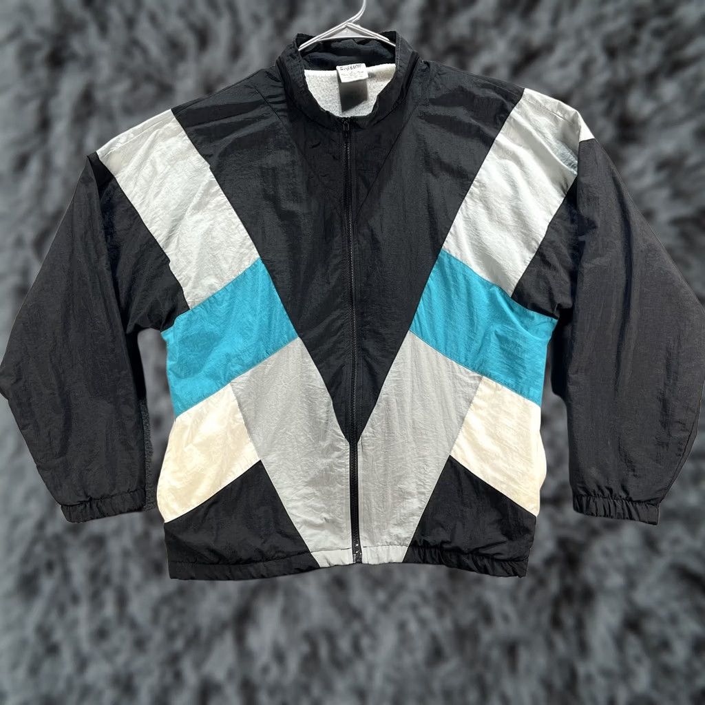 Vintage VINTAGE Cheetah by Mervyns Jacket Mens Medium Black Windbreaker 80s 90s Retro Geometric Size US M / EU 48-50 / 2 - 1 Thumbnail