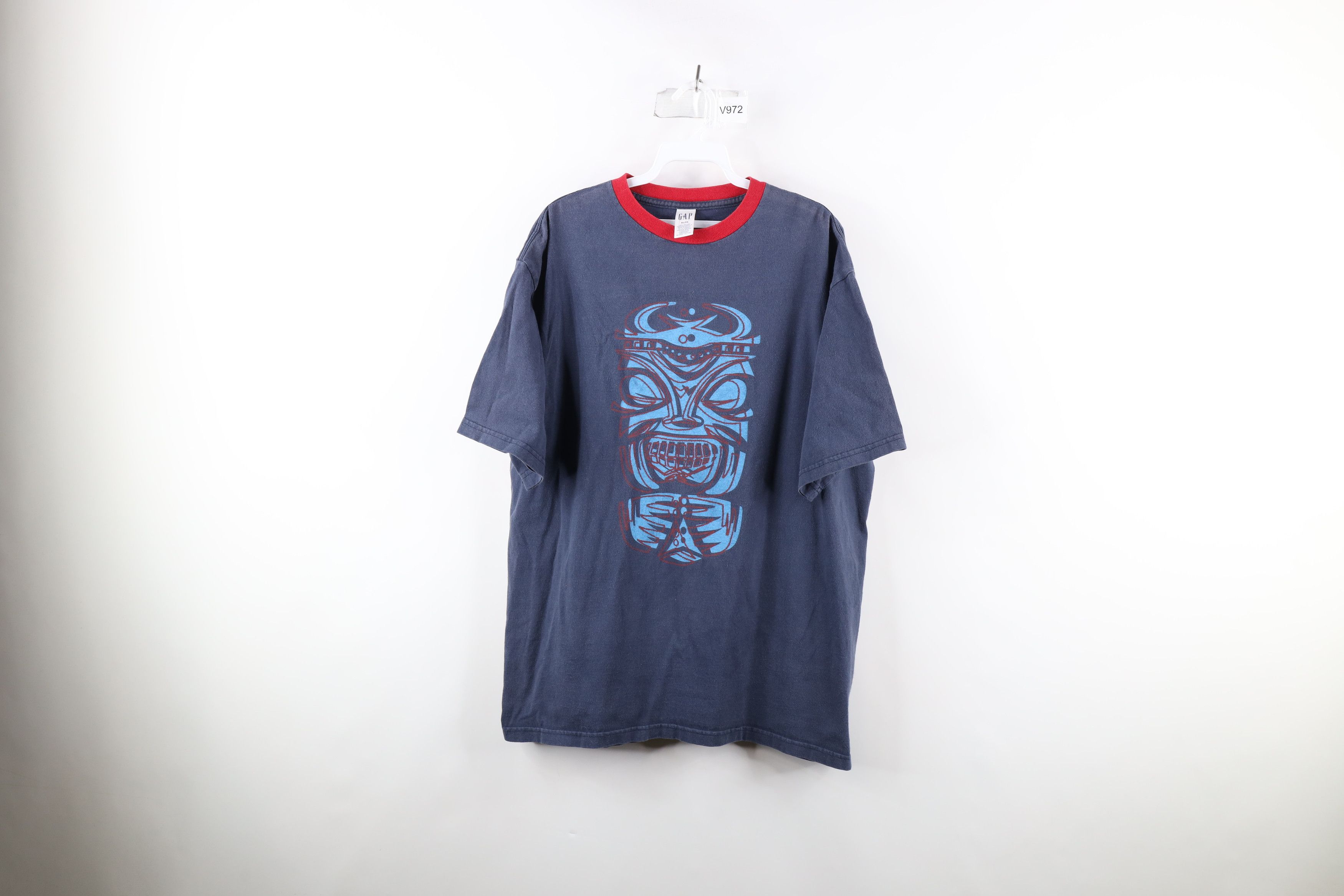Gap Vintage Gap Monster Face Short Sleeve T-Shirt Blue Cotton Size US XL / EU 56 / 4 - 1 Thumbnail