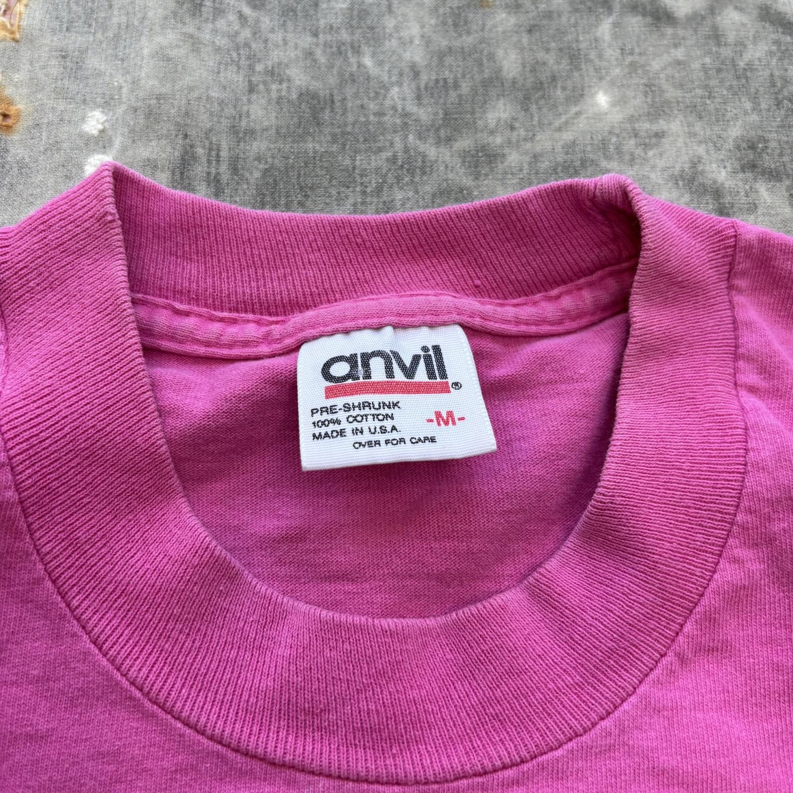 Anvil Vintage 90s Pink Flower Floral Wrap Around Graphic Shirt Size M / US 6-8 / IT 42-44 - 3 Thumbnail