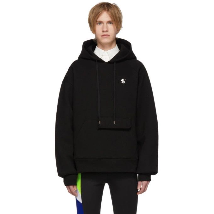Ader Error SSENSE Exclusive Black ASCC Unbalanced Yoke Hoodie Size US L / EU 52-54 / 3 - 4 Thumbnail