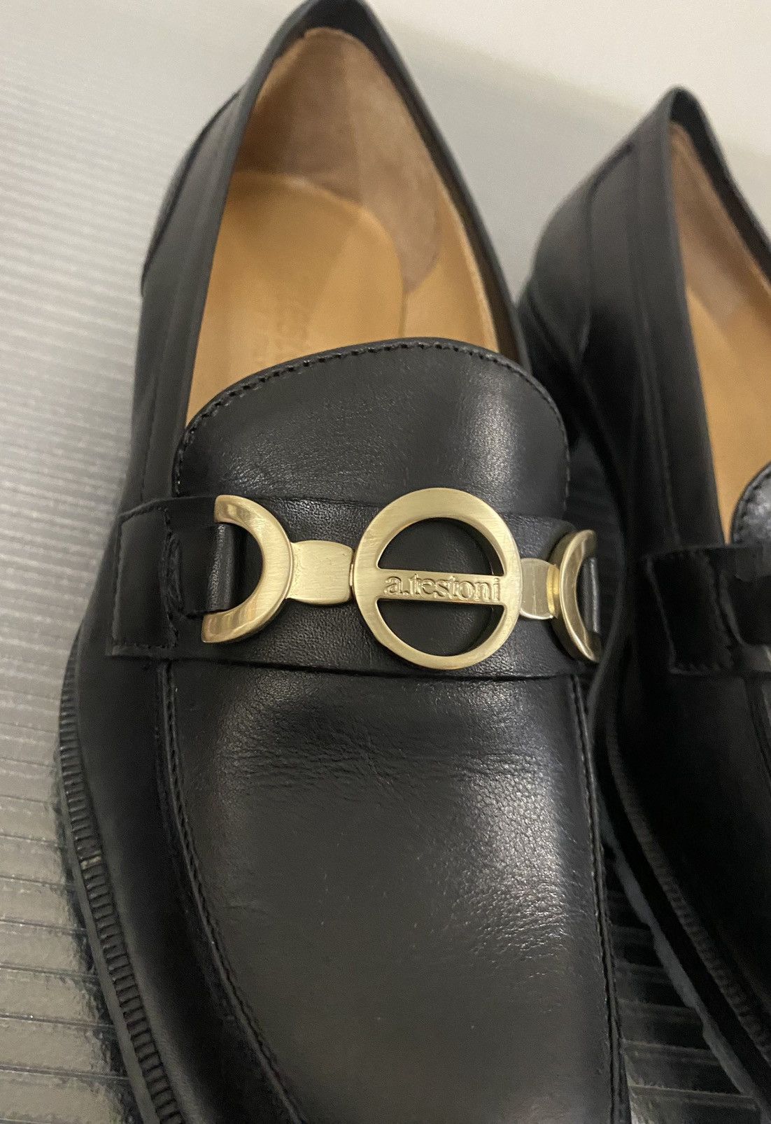 Testoni A.testoni black classic calf moccasin loafer 35.5 NEW Size US 5.5 / IT 35.5 - 3 Thumbnail