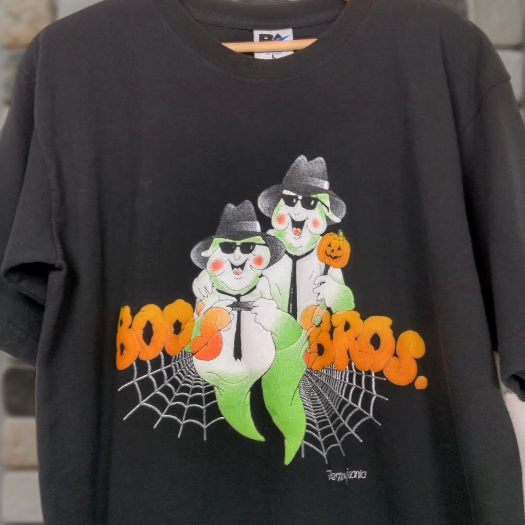 Vintage VINTAGE Royal Avalon Halloween Shirt L Mens Black Short Sleeve Crew Neck Ghost Boo's Bros Ghosts Blues Brothers Size US L / EU 52-54 / 3 - 1 Thumbnail