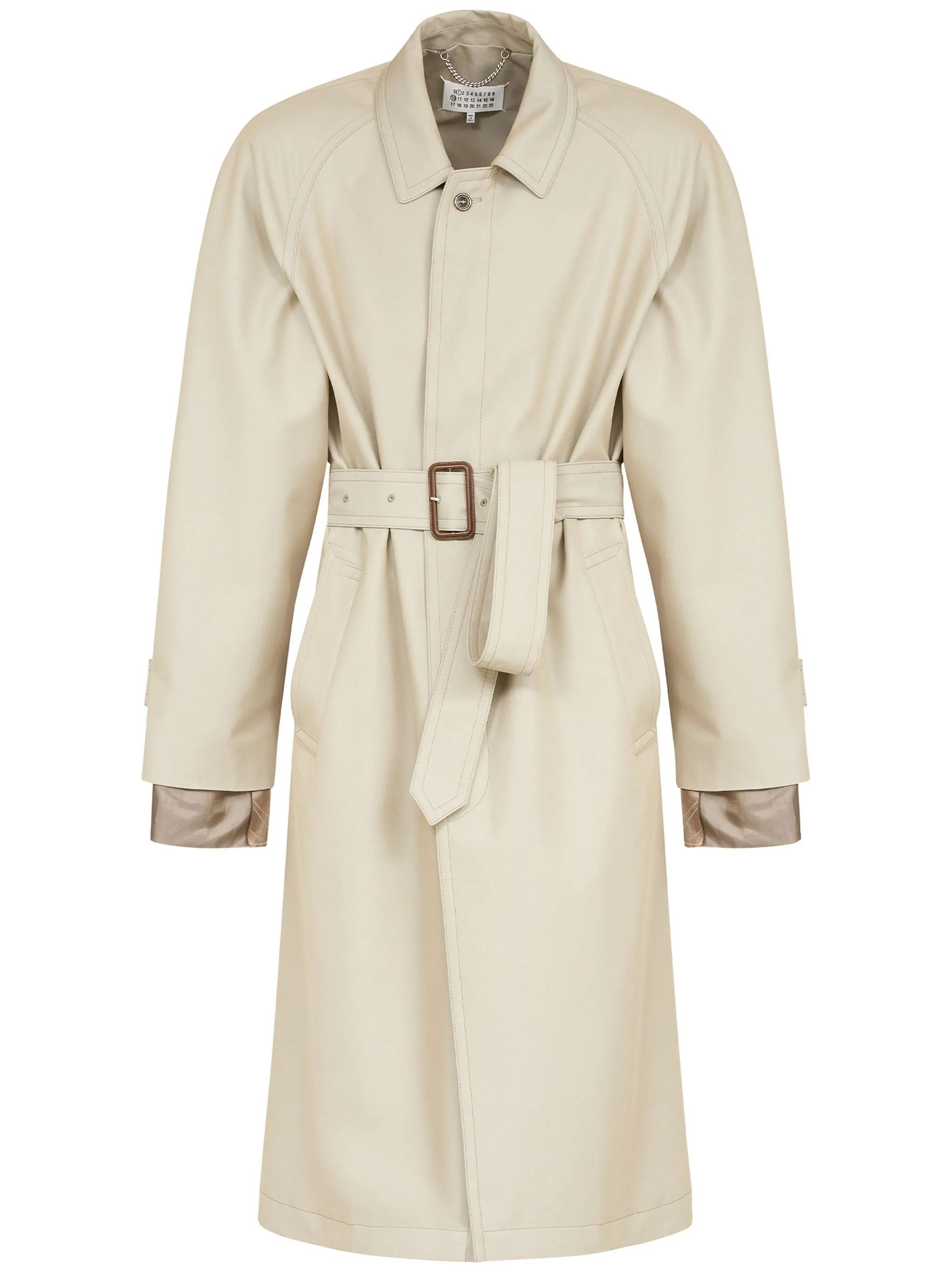 Maison Margiela o1w1db10226 Layered Belted Trench Coat in Beige Size US L / EU 52-54 / 3 - 1 Thumbnail