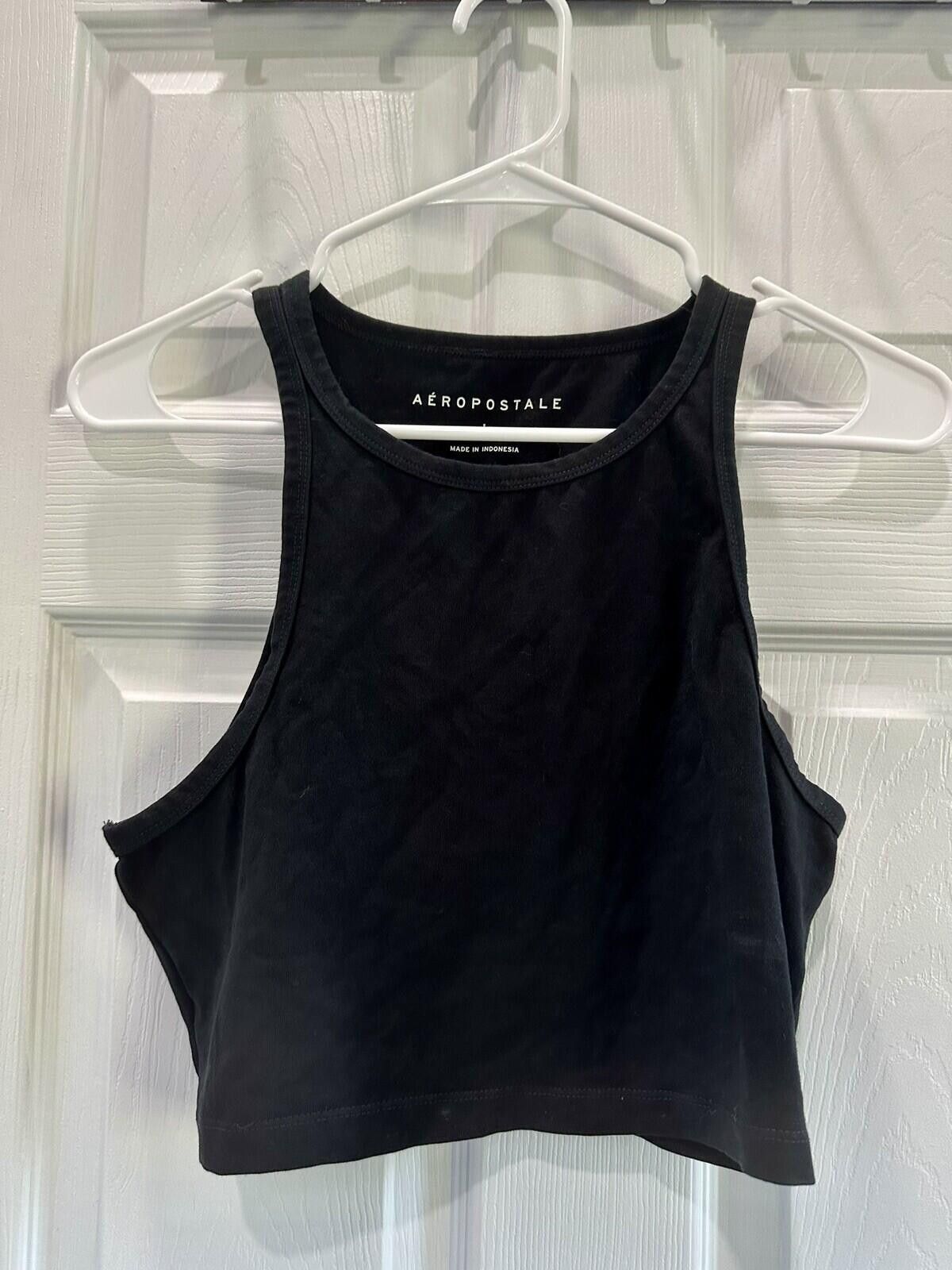 United Arrows Aéropostale Women’s Black Crop Top Size Large Size L / US 10 / IT 46 - 1 Thumbnail