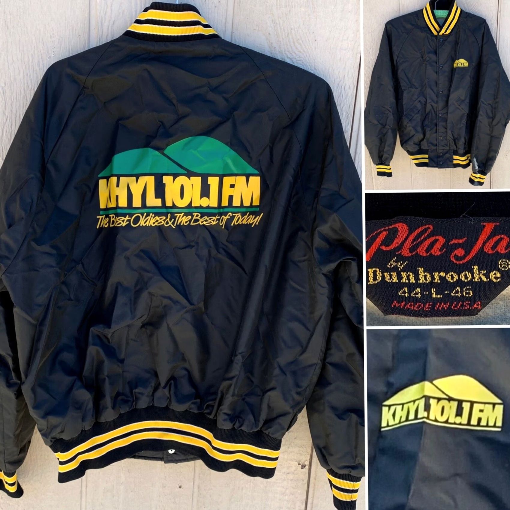 Vintage VINTAGE KHYL 101.1 FM The Best Oldies & The Best of Today raglan jacket 42 L 44 Black Nylon Pla-Jac by Dunbrooke Shirt Adult Large Mens Size US L / EU 52-54 / 3 - 2 Thumbnail