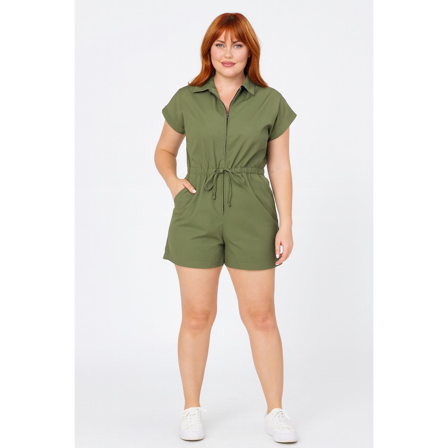 Pinko NWT Celebrity Pink Green Poplin Short Romper 2XL Size 42" / US 20 - 2 Thumbnail