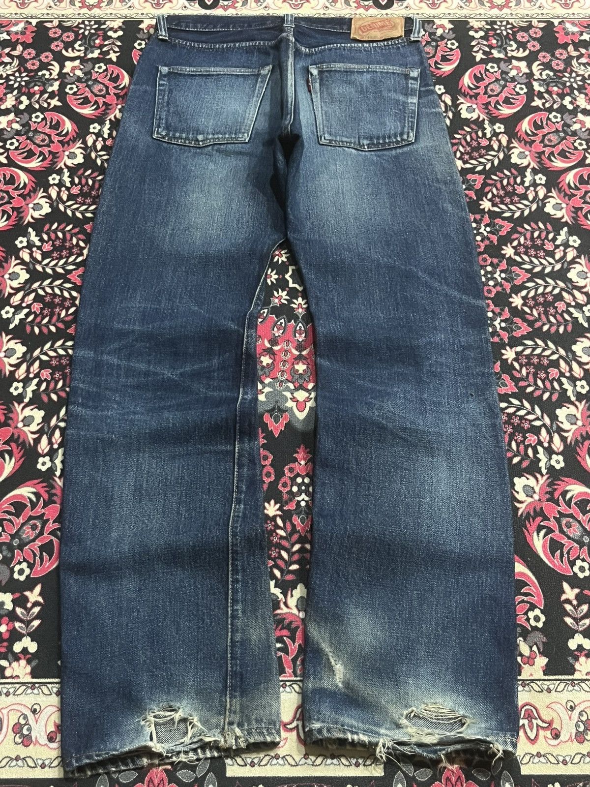 Denime Vintage Denime Blue Faded Washed Distressed Selvedge Jeans Size US 30 / EU 46 - 2 Thumbnail