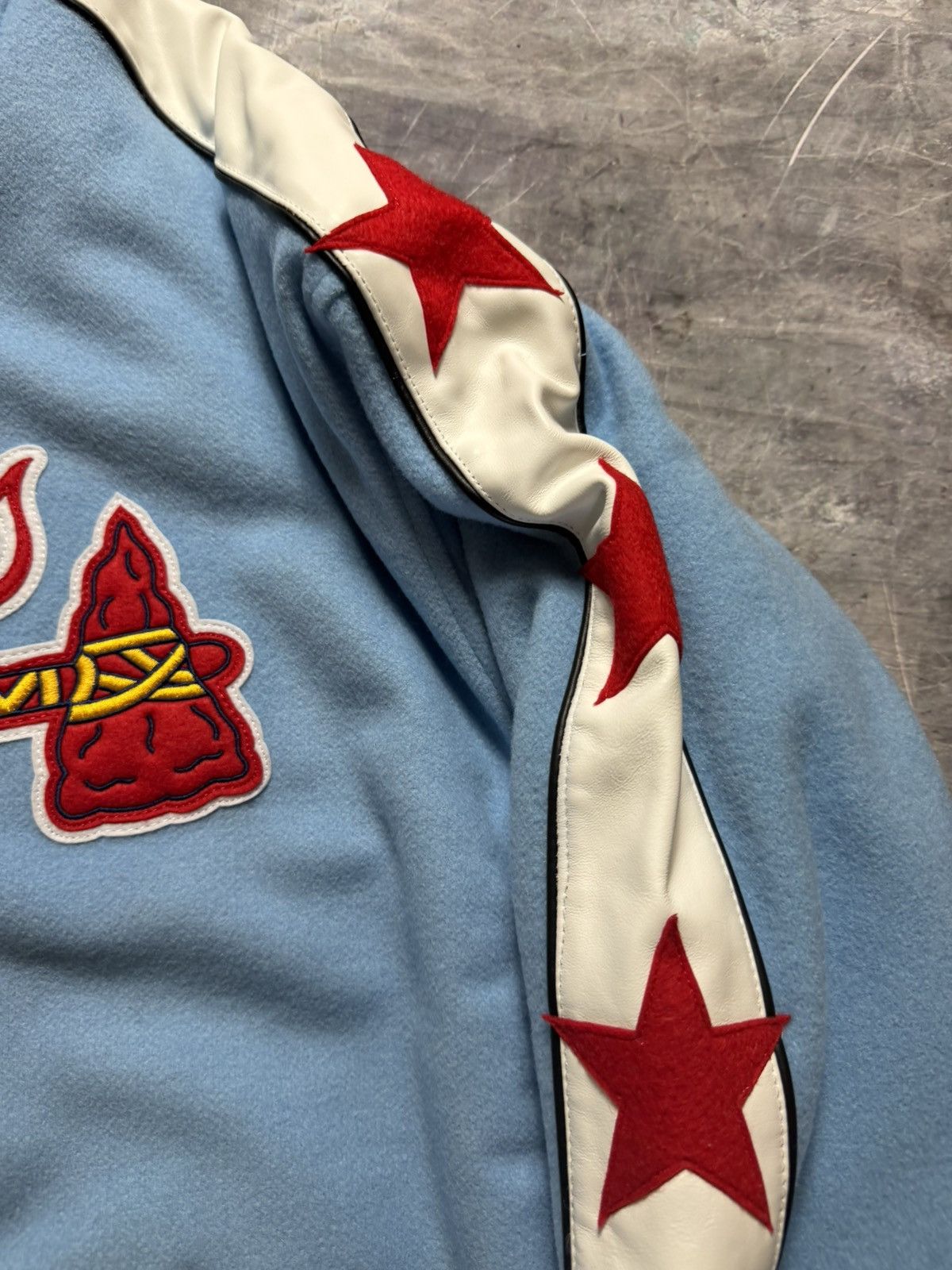 Mitchell & Ness × Supreme Supreme Atlanta Brave Mitchel & Ness Varsity Jacket Size US XXL / EU 58 / 5 - 5 Thumbnail