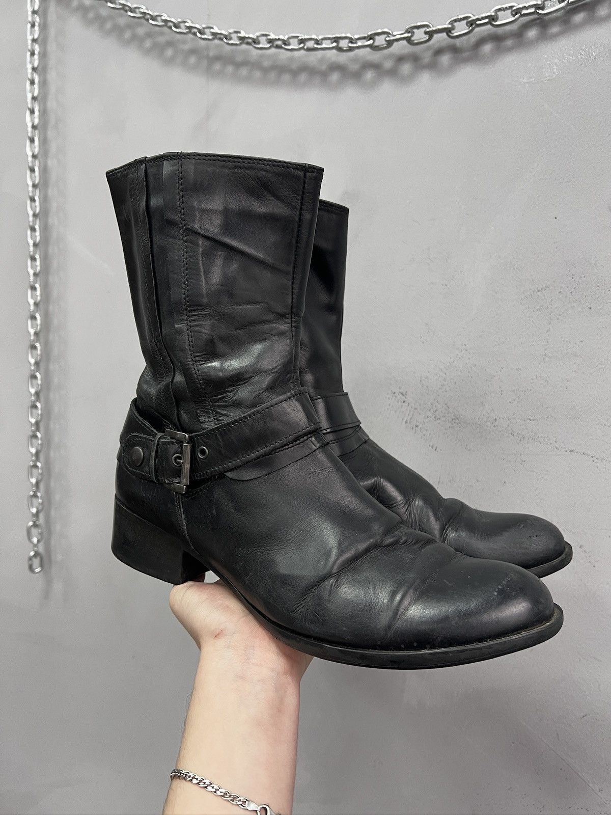 Harley Davidson Hedi slimane style leather moto boots ankle japanese y2k Size US 8 / EU 41 - 1 Thumbnail