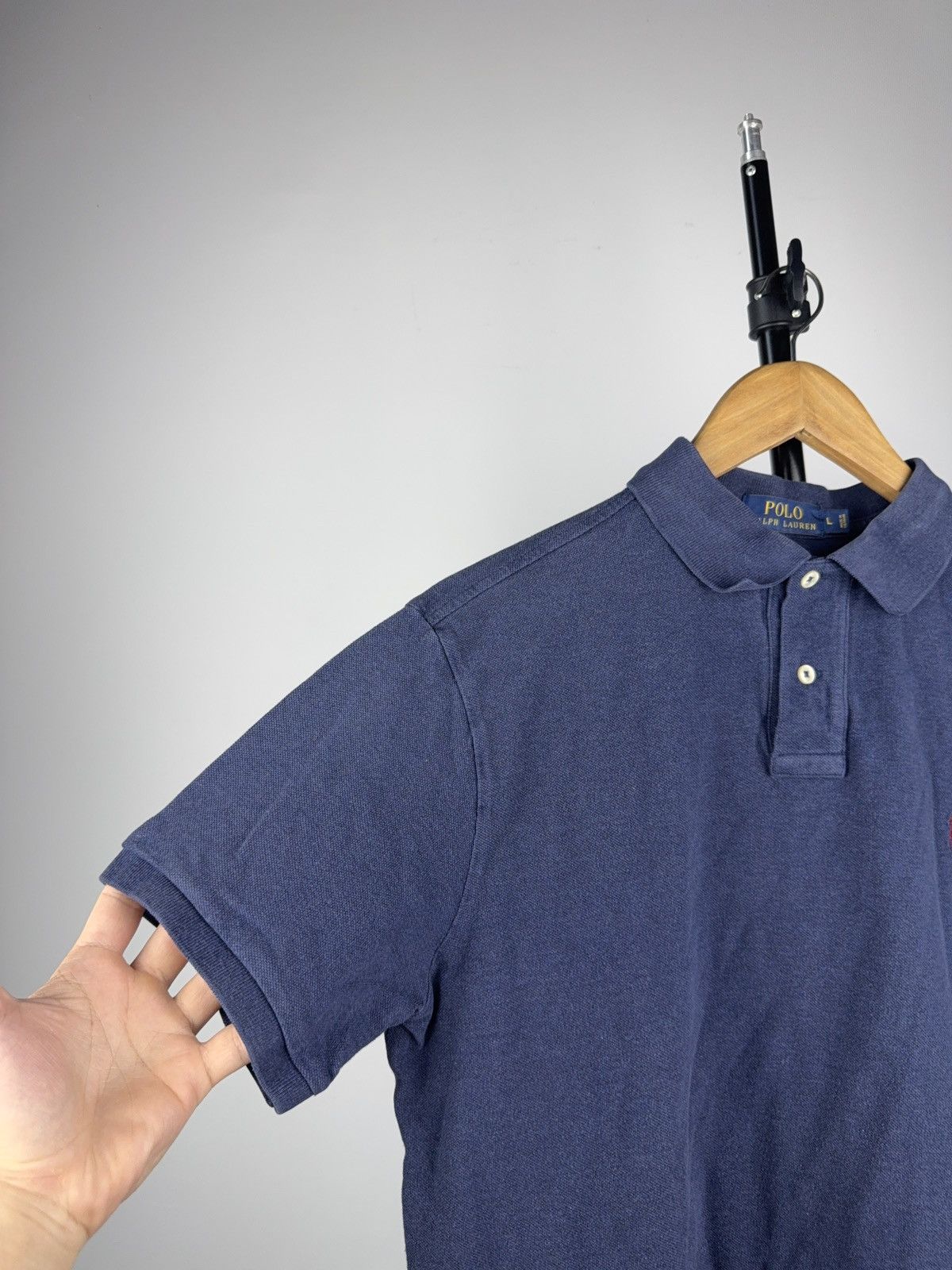 Polo Ralph Lauren Vintage 90s Polo Ralph Lauren Navy Slim Fit Polo Shirt L Size US L / EU 52-54 / 3 - 7 Thumbnail