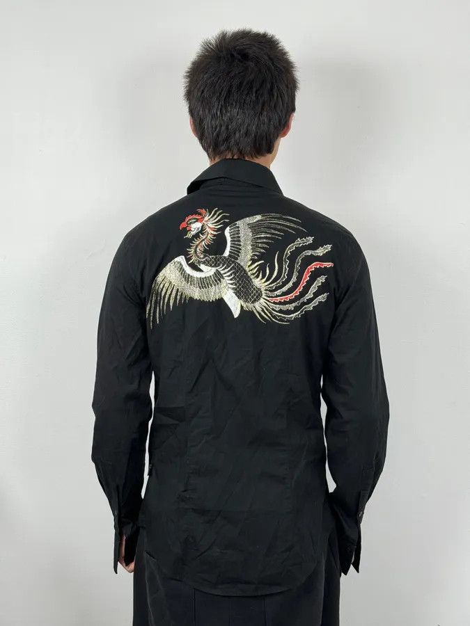 Roberto Cavalli 2000s Cavalli Peacock Black Shirt Size US M / EU 48-50 / 2 - 3 Thumbnail