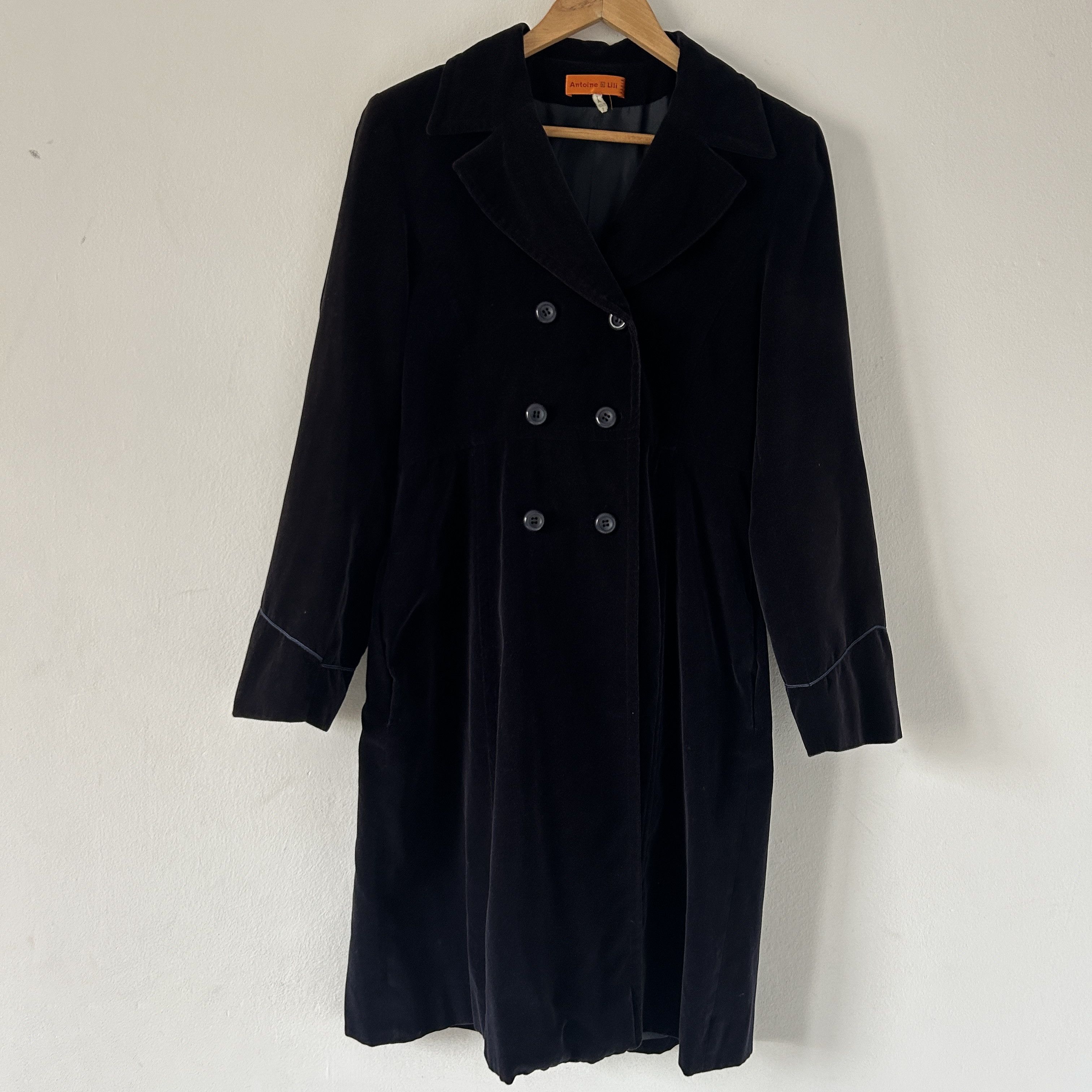Vintage Vintage navy blue velvet midi coat Size M / US 6-8 / IT 42-44 - 7 Thumbnail