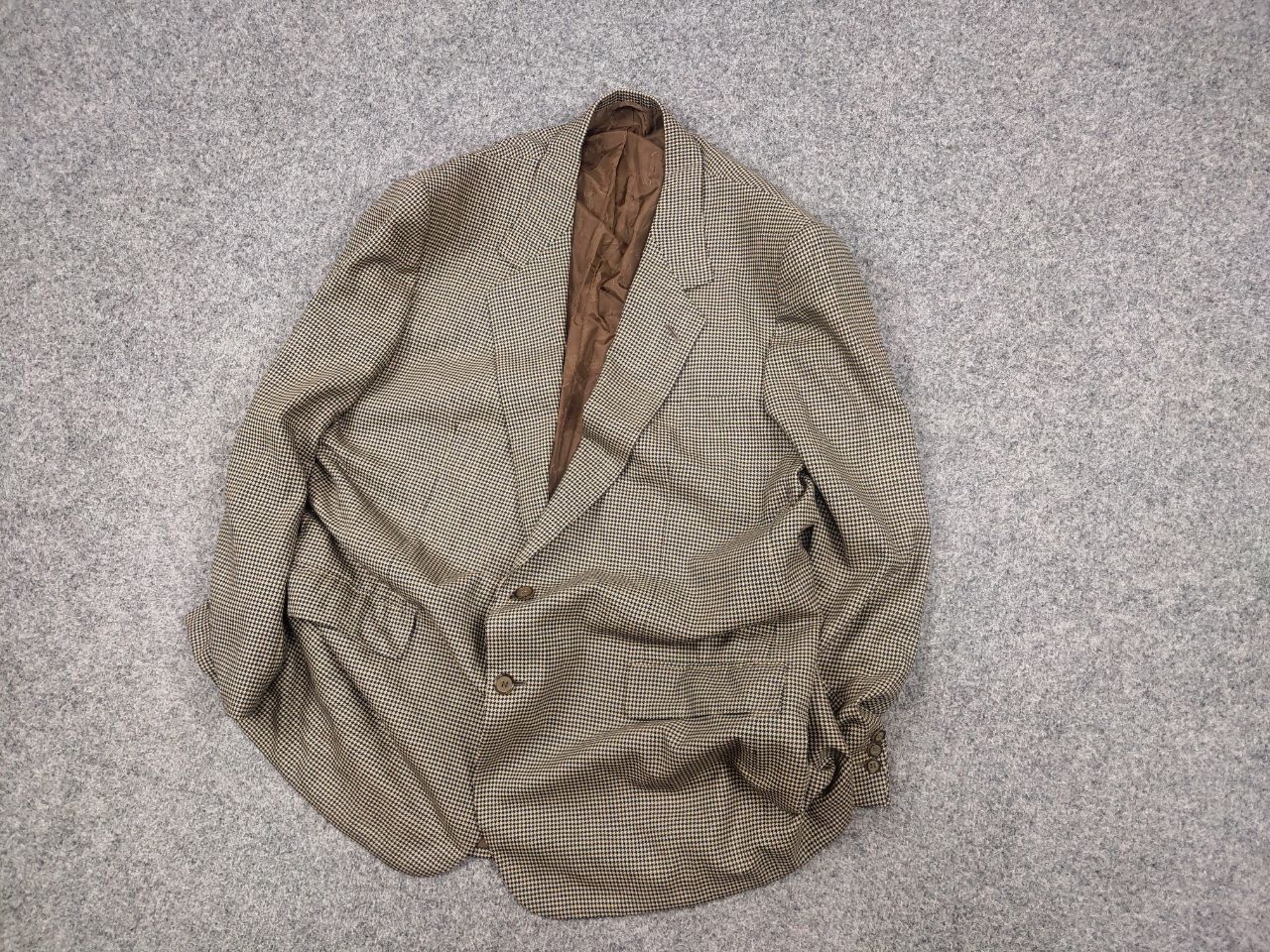 Brioni Brioni Vintage Houndstooth pattern Wool Beige Blazer Jacket Size US L / EU 52-54 / 3 - 3 Thumbnail