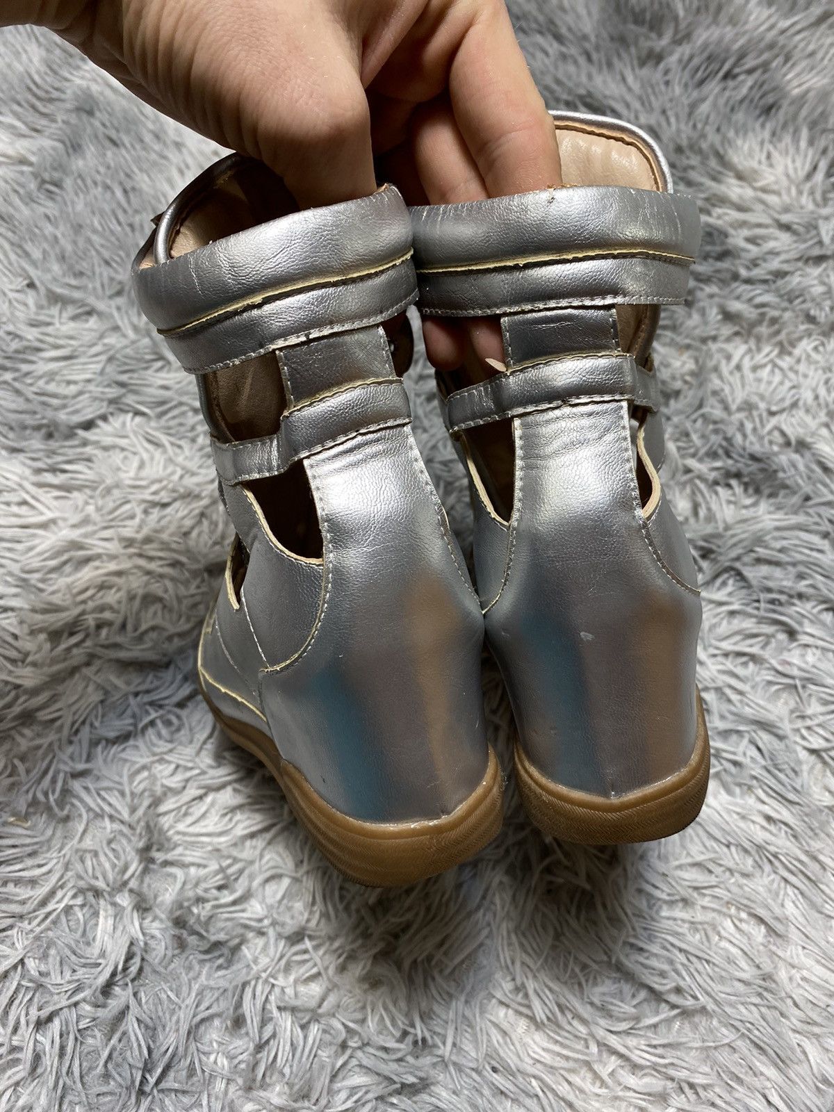 Japanese Brand Sorte Felice Silver Wedge Booties - EU 37 Size US 6.5 / IT 36.5 - 7 Thumbnail