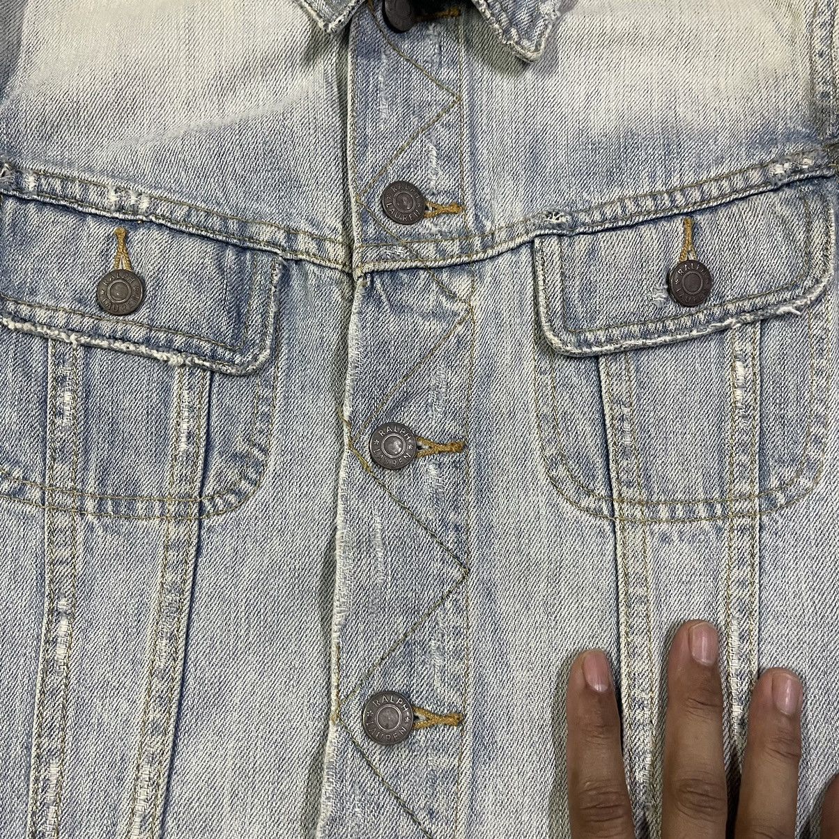 Polo Ralph Lauren Crazy Thrashed Ralph Lauren Trucker Denim Jacket Vintage Size US XS / EU 42 / 0 - 9 Thumbnail