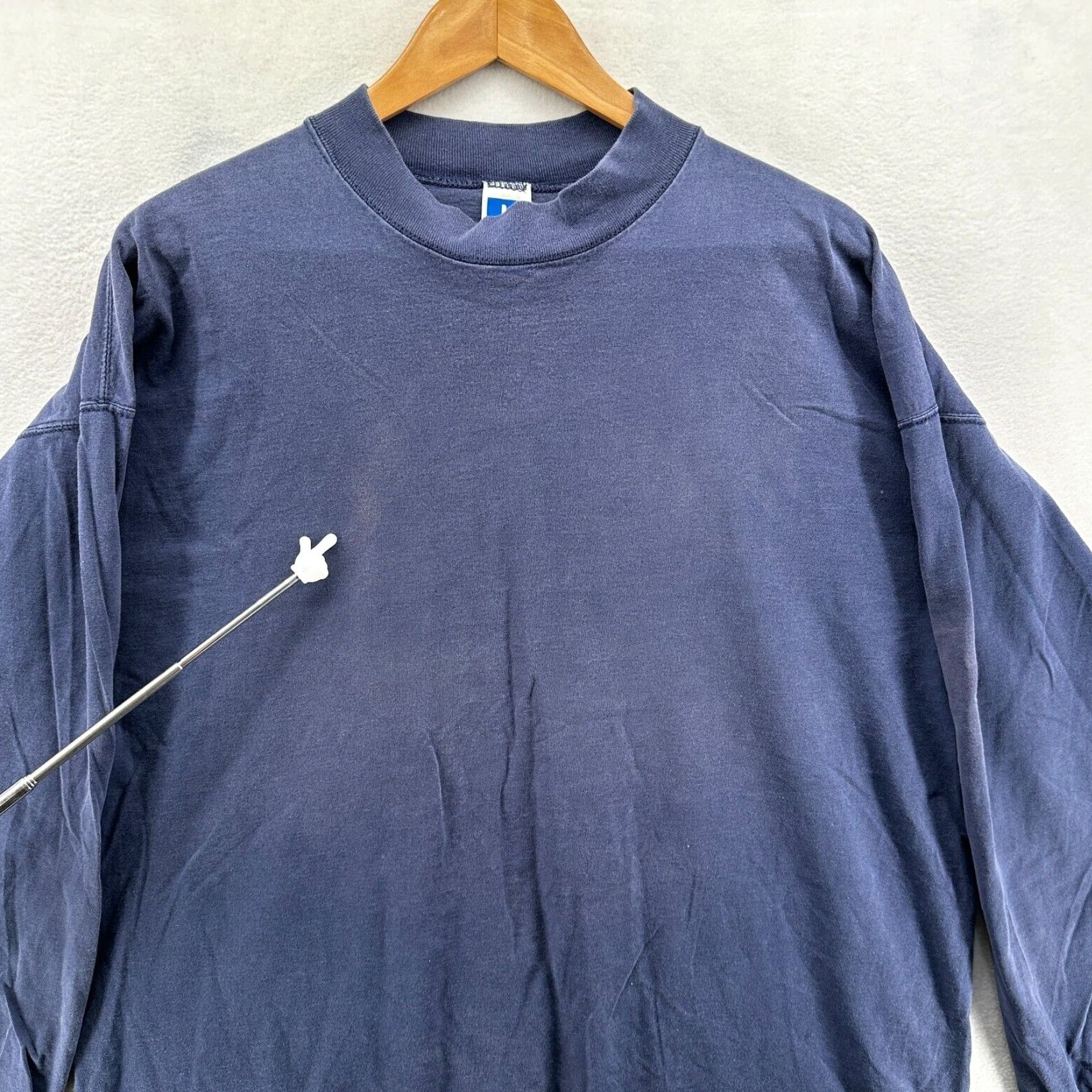 Russell Athletic VINTAGE Russell Athletic T-Shirt Blue Men's XL Cotton Long Sleeve Crew Neck Pullover Size US XL / EU 56 / 4 - 3 Thumbnail