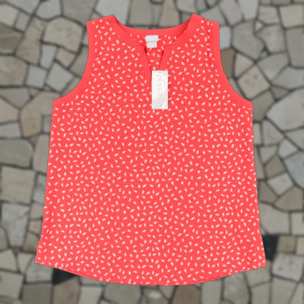 Vintage Chicos Zen Sport Dot Print High Stretch Dotted Tank Top Red Women's 2 Shirt Tank Top Women Red Zen Sport Dot Print 90s? Size XS / US 0-2 / IT 36-38 - 1 Thumbnail