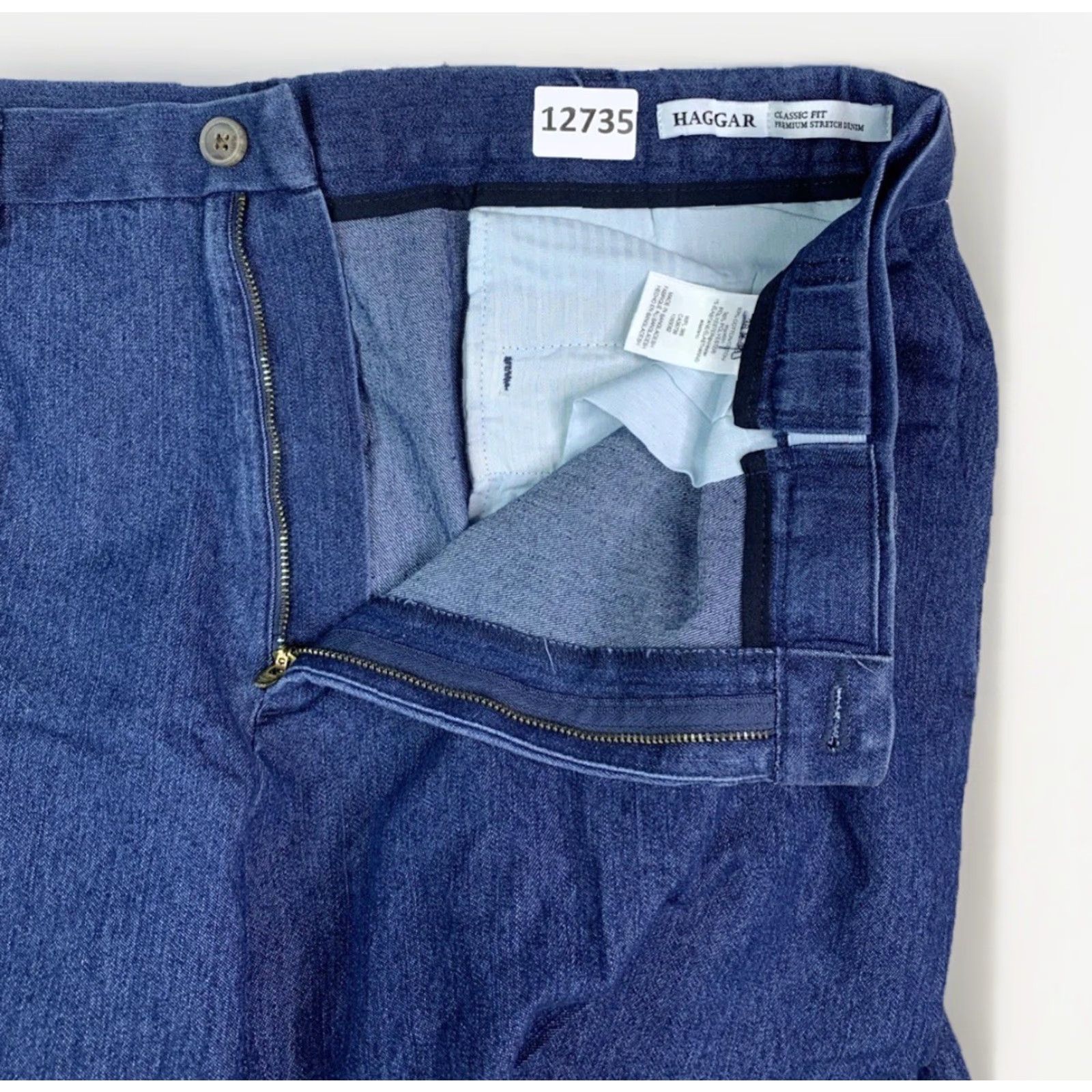 Haggar Haggar Jeans Classic Fit Denim Blue 38x32 NWT Men’s Regular Cotton Blend Stretch Comfort Zip Size US 38 / EU 54 - 4 Thumbnail
