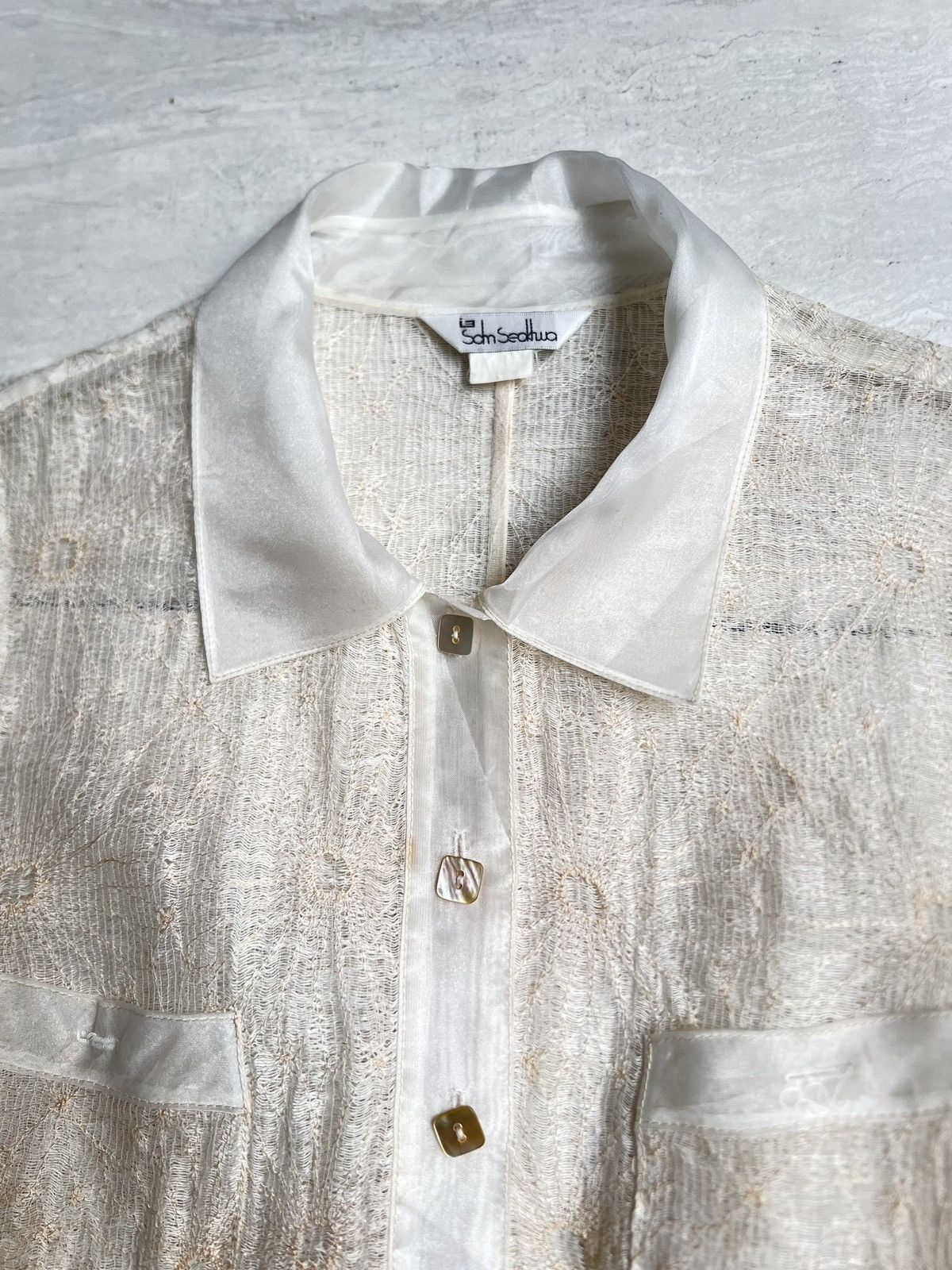 Other Japanese Brand Sdm Sedhwa White Mesh Shirt Size US XS / EU 42 / 0 - 9 Thumbnail