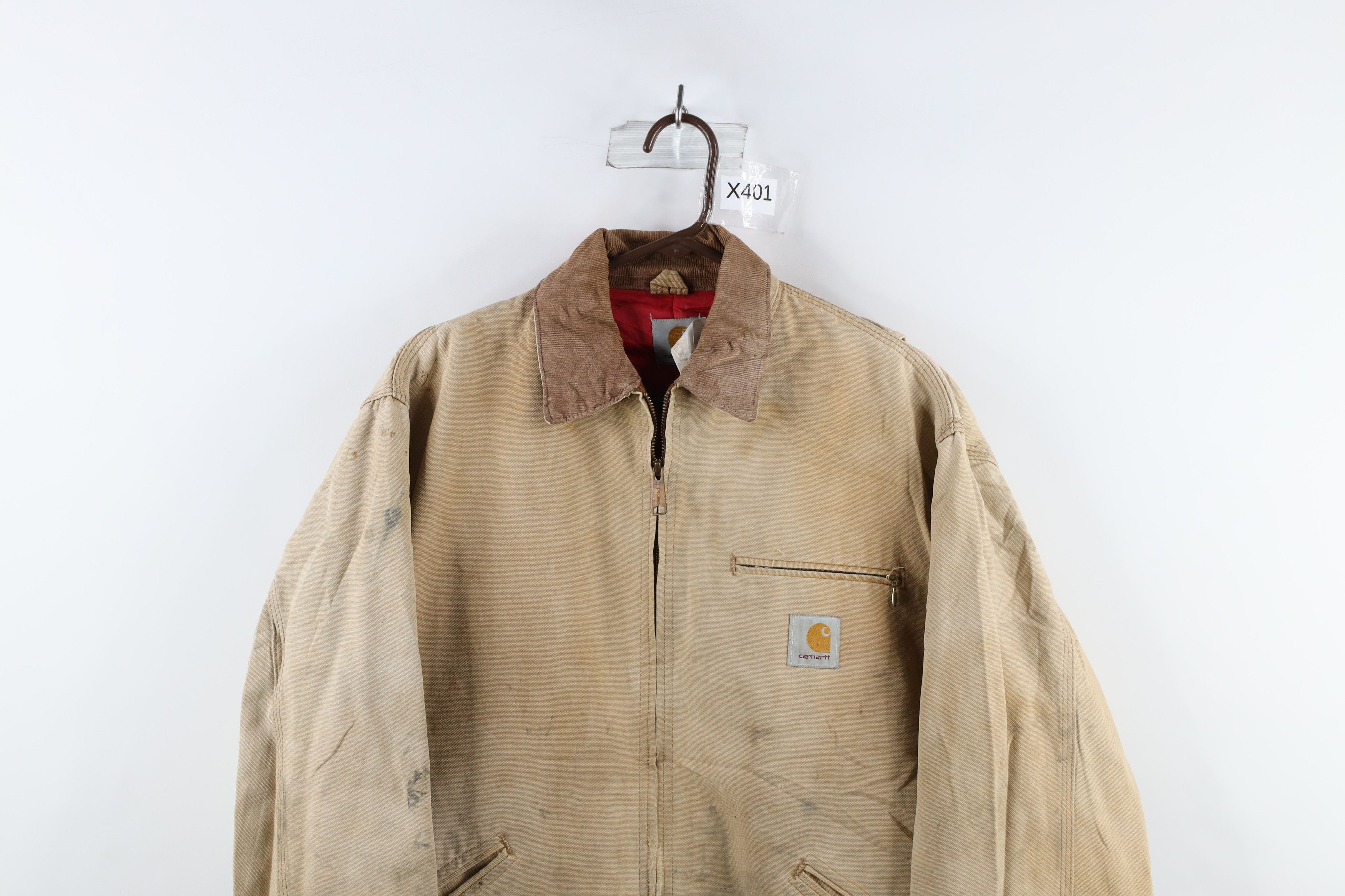 Carhartt × Vintage Vintage 90s Carhartt Quilted Detroit Jacket Duck Brown USA Size US L / EU 52-54 / 3 - 2 Thumbnail