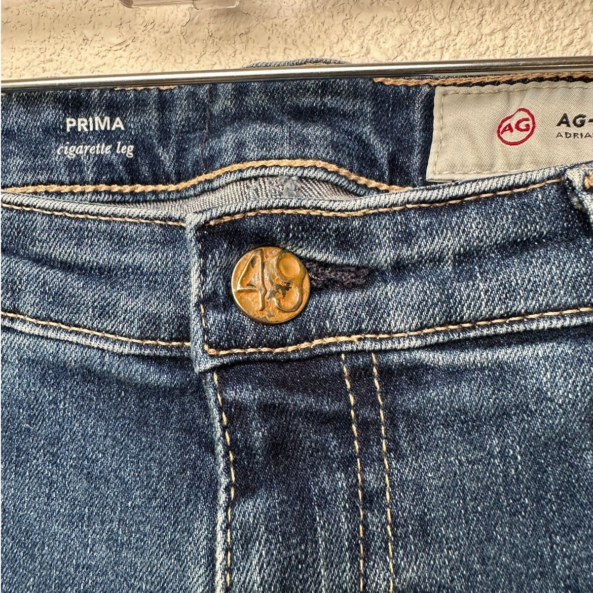 AG Adriano Goldschmied AG Adriano Goldschmied Prima Cigarette Leg Jean Med Wash 31R Size 31" - 5 Thumbnail