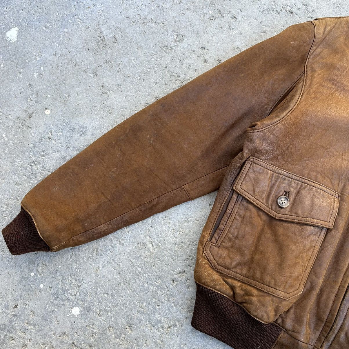 Banana Republic VTG 80’s Banana Republic Military Style Leather Bomber Coat Size US L / EU 52-54 / 3 - 4 Thumbnail