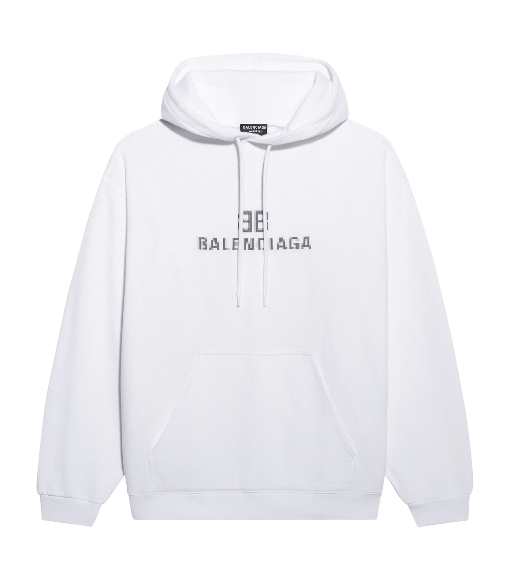 image of Balenciaga Bb Pixel Hoodie White, Men's (Size Large)