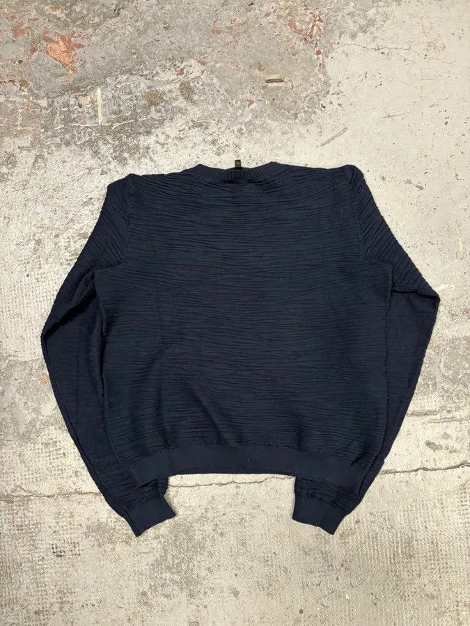 Emporio Armani 2000s Emporio Armani Pleats Navy Sweater Size XS / US 0-2 / IT 36-38 - 2 Thumbnail