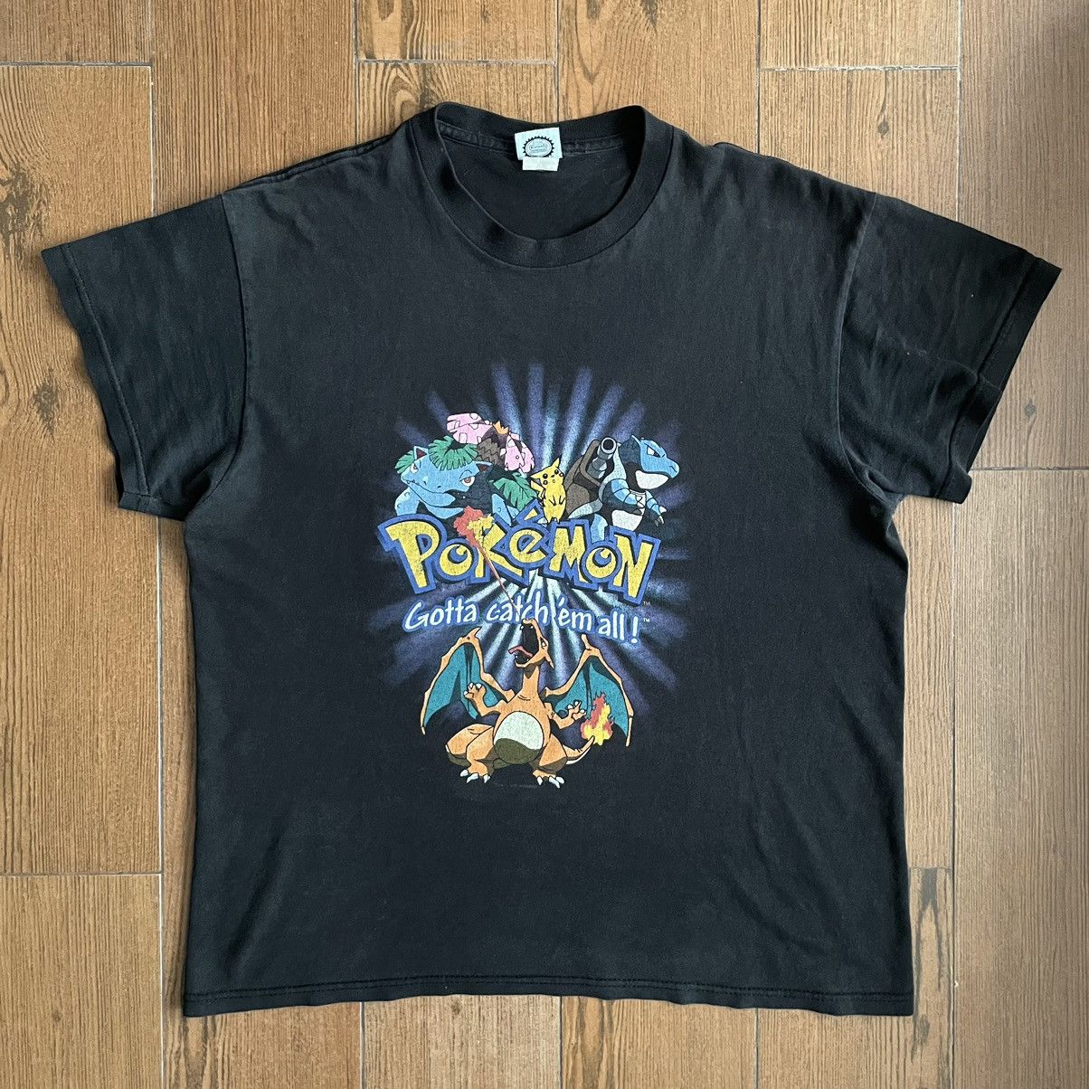 image of Nintendo x Pokemon 1999 Pokemon OG Tee in Faded Black, Men's (Size XL)