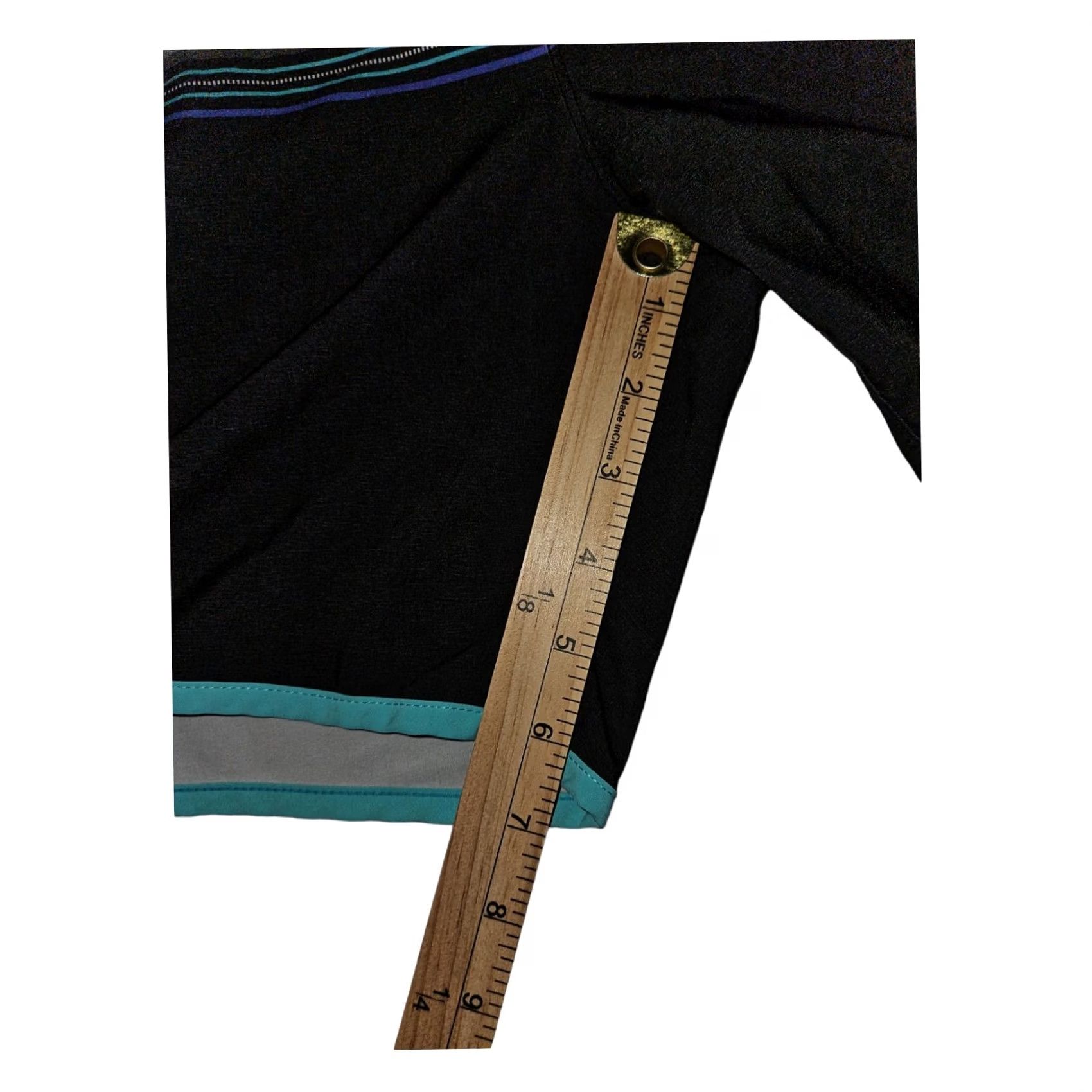Hurley Hurley Swim Trunks Men XL Black Striped Pockets Drawstring Logo Swimwear Size US 36 / EU 52 - 5 Thumbnail