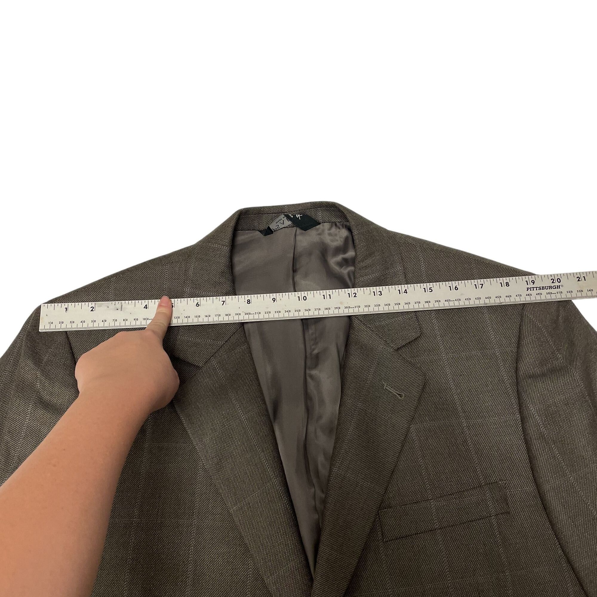 Jos A Bank Sport Coat Blue OVERCHECK Silk Camel Hair Jacket