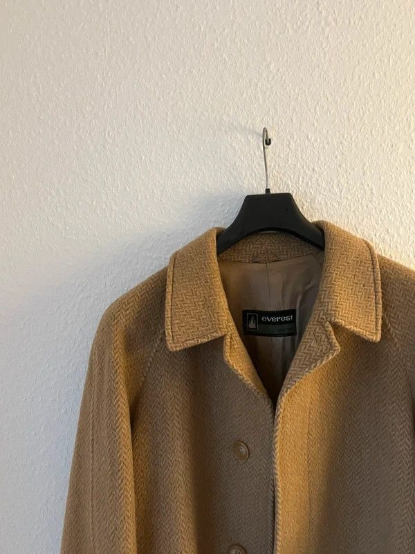 Vintage Beige Tweed Herringbone Balmacaan Overcoat Wool Size US M / EU 48-50 / 2 - 2 Thumbnail