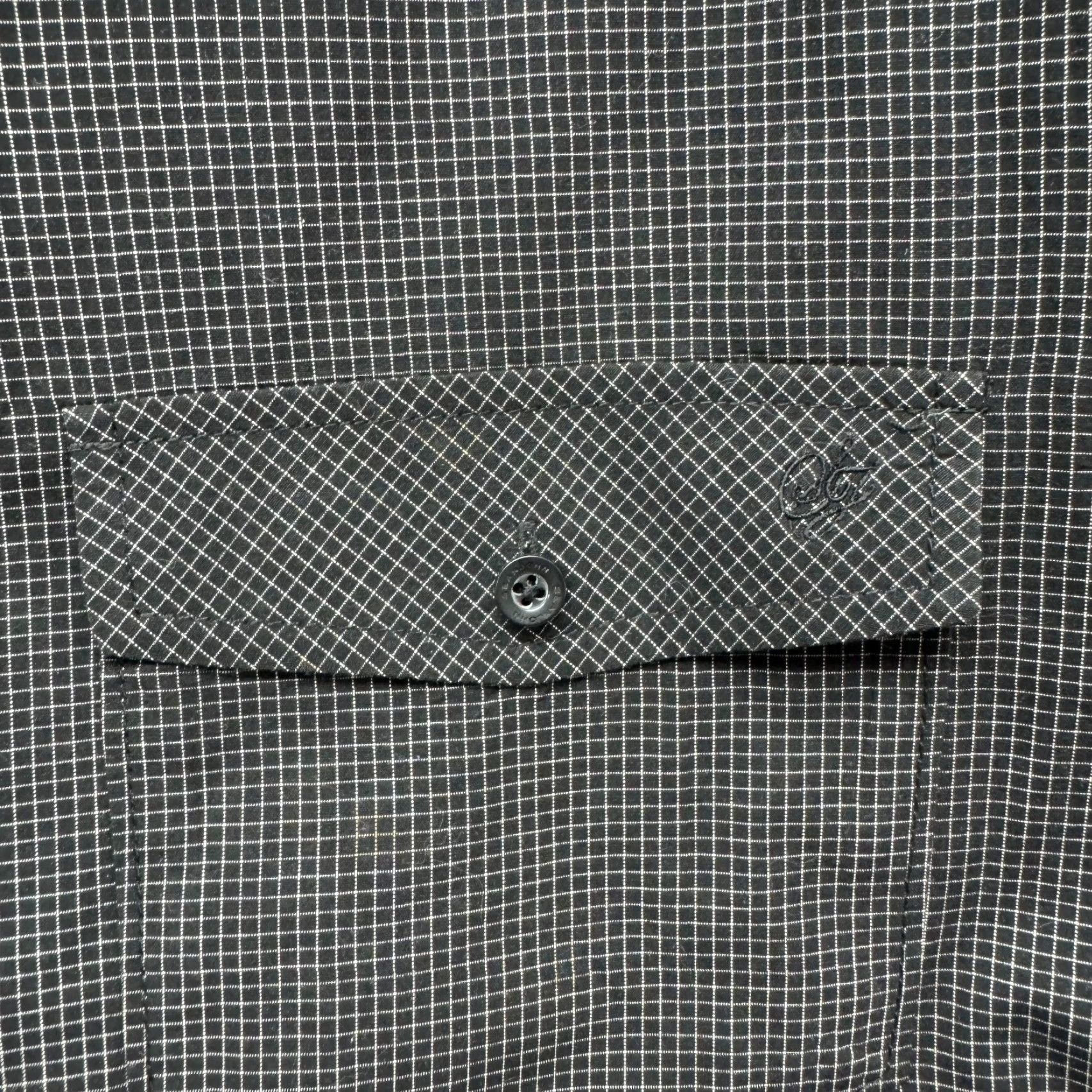 Sean John Sean John Button Down Shirt XXL 2XL Mens Black Plaid Pattern Short Sleeve Grid Button-Up Shirt Size US XXL / EU 58 / 5 - 4 Thumbnail
