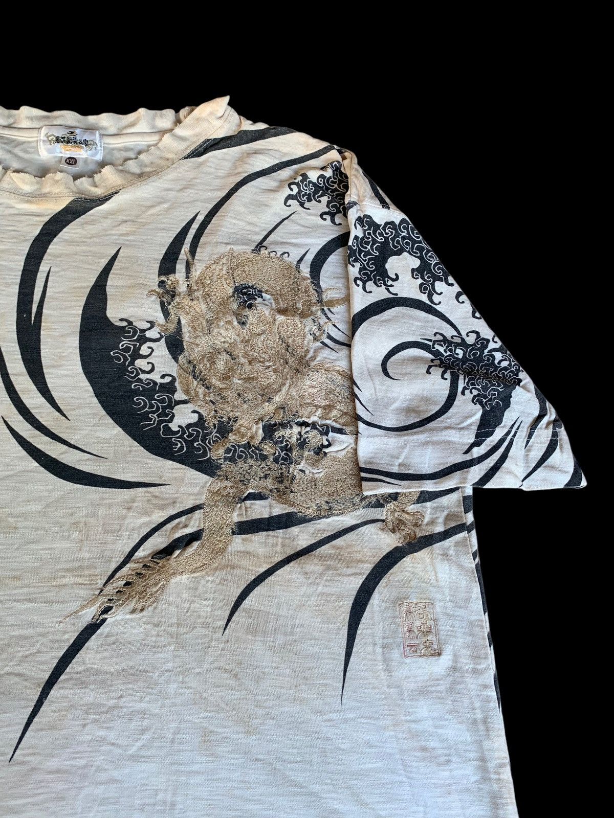 Karakuri Tamashii SUNFADED KARAKURI KAMASHI DRAGON STAIN DISTRESSED SHIRT Size US XXL / EU 58 / 5 - 16 Thumbnail