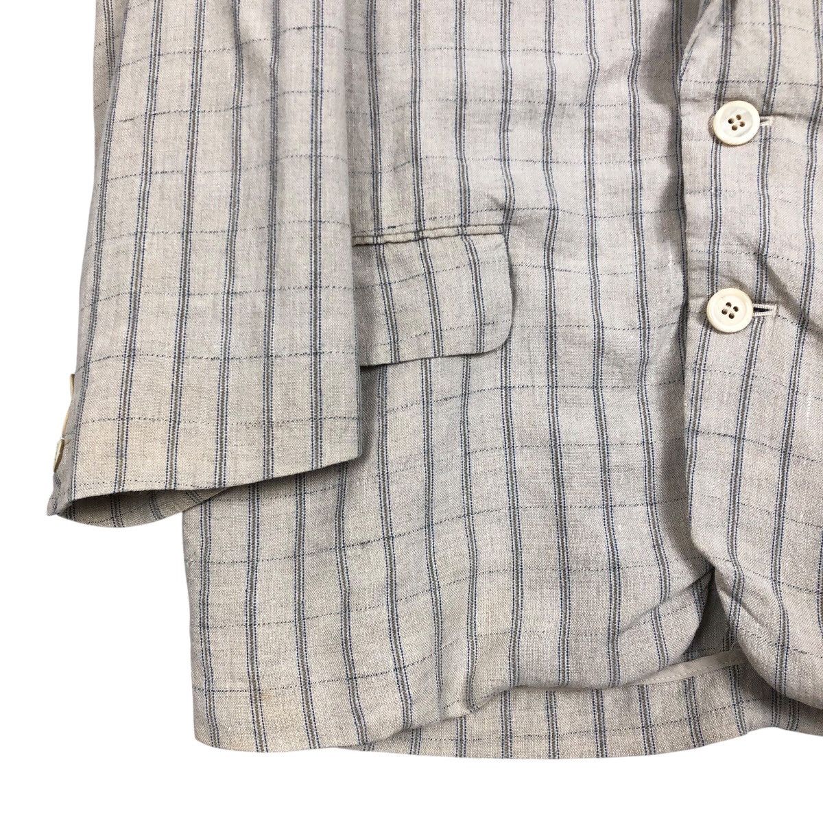Comme des Garcons Homme Vintage Comme Des Garcons Homme S/S 1991 Linen Plaid Blazer Size US S / EU 44-46 / 1 - 4 Thumbnail