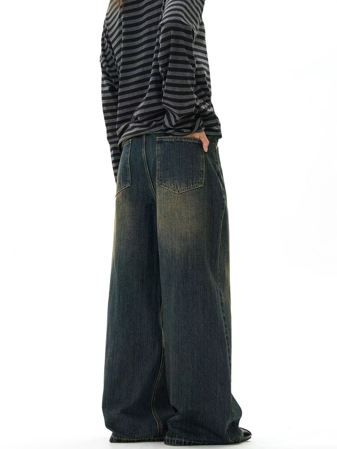 Japanese Brand Men's American vintage straight-leg loose wide-leg jeans Size US 32 / EU 48 - 4 Thumbnail