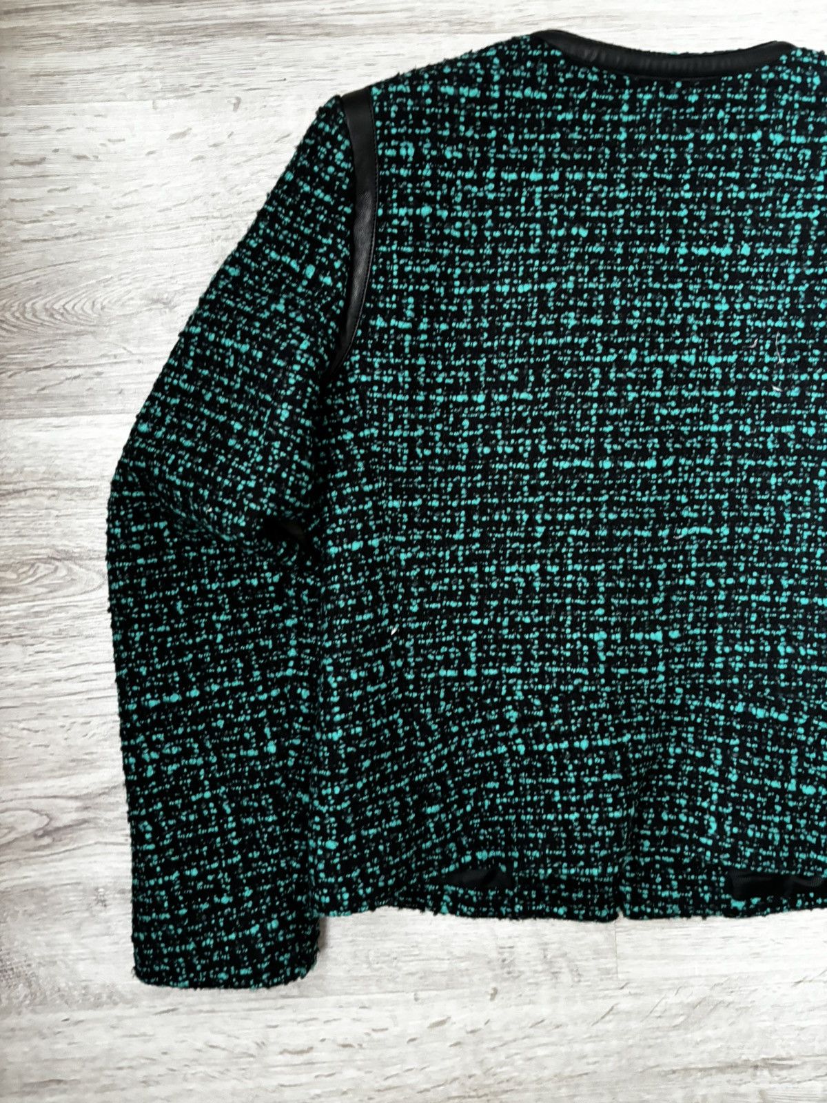 Sandro Sandro Paris Emerald Green Wool-Blend Leather Trim Short Size S / US 4 / IT 40 - 15 Thumbnail