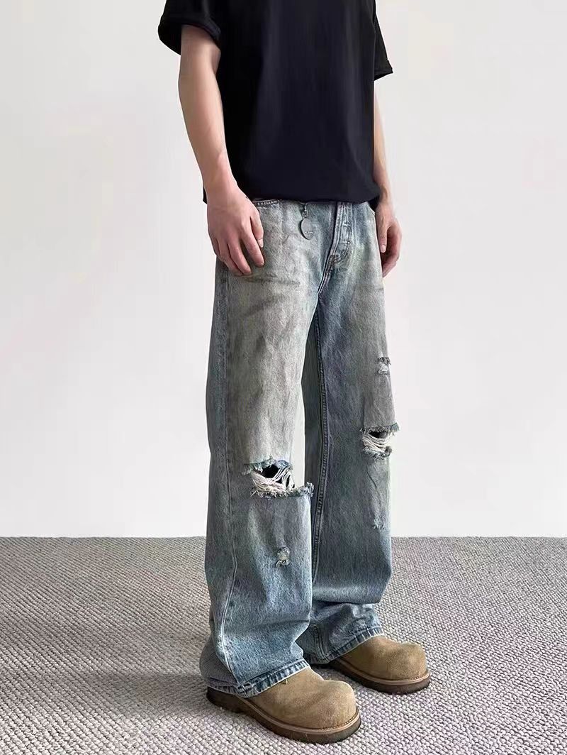 Japanese Brand × Jean Hip-hop ripped washed and distressed jeans Size US 29 - 1 Thumbnail