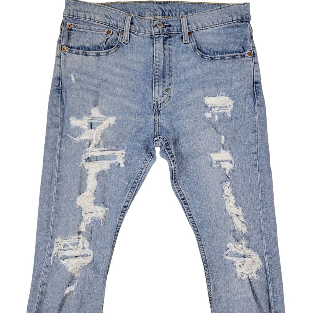 Levi's Levi's 512 Straight Slim Distressed Blue Zip-Fly Cotton Size US 34 / EU 50 - 5 Thumbnail