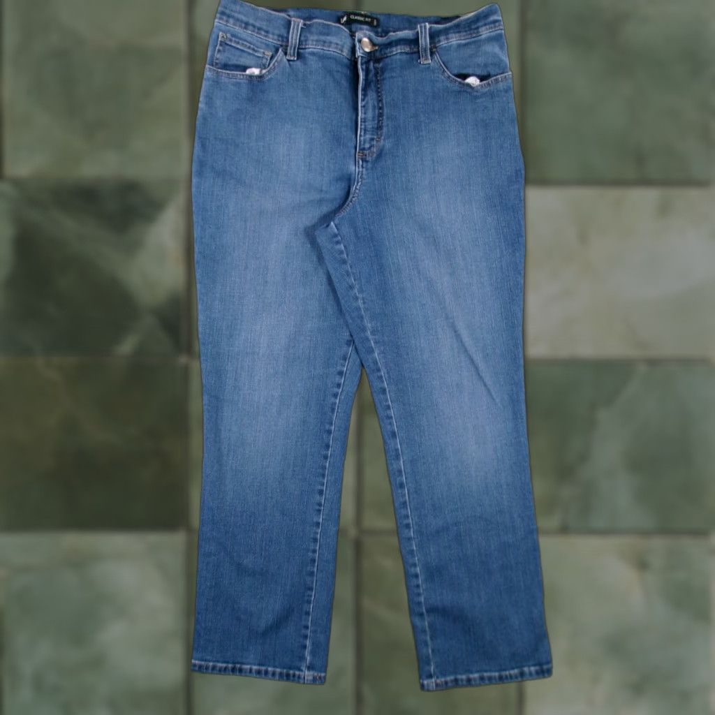 Lee Lee Jeans Women 12P Petite Blue Classic Fit Straight Medium Wash Capsule Causal Size 34" / US 12 / IT 48 - 1 Thumbnail