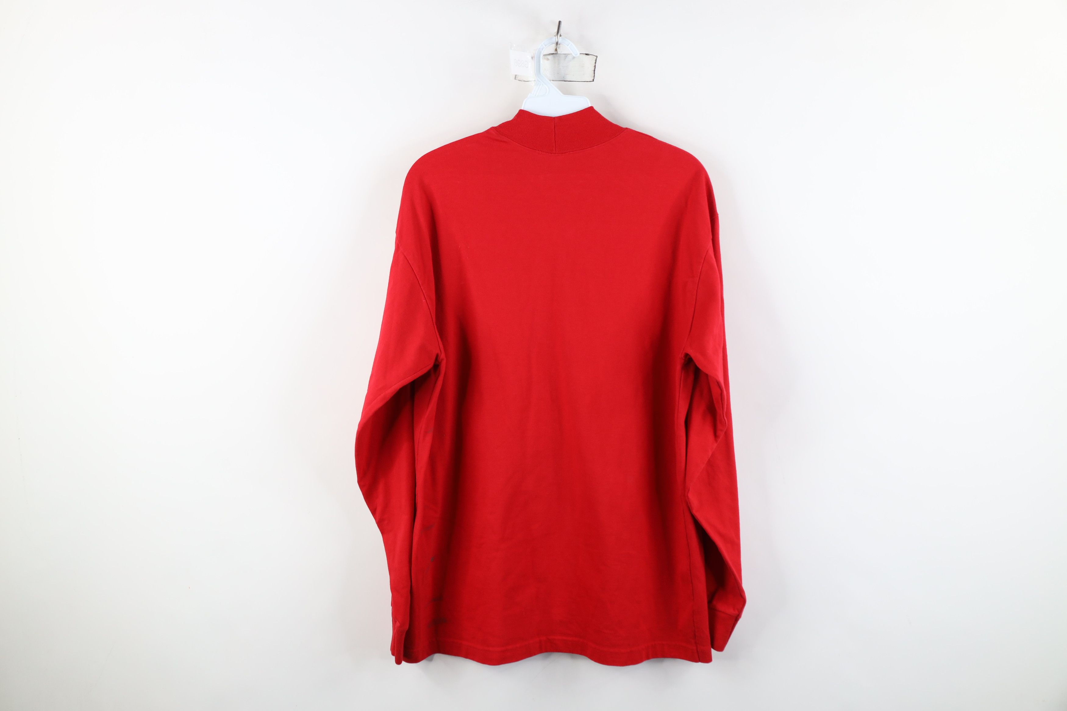 Vintage Vintage 90s Streetwear Mock Neck Long Sleeve T-Shirt Red USA Size US XL / EU 56 / 4 - 11 Thumbnail