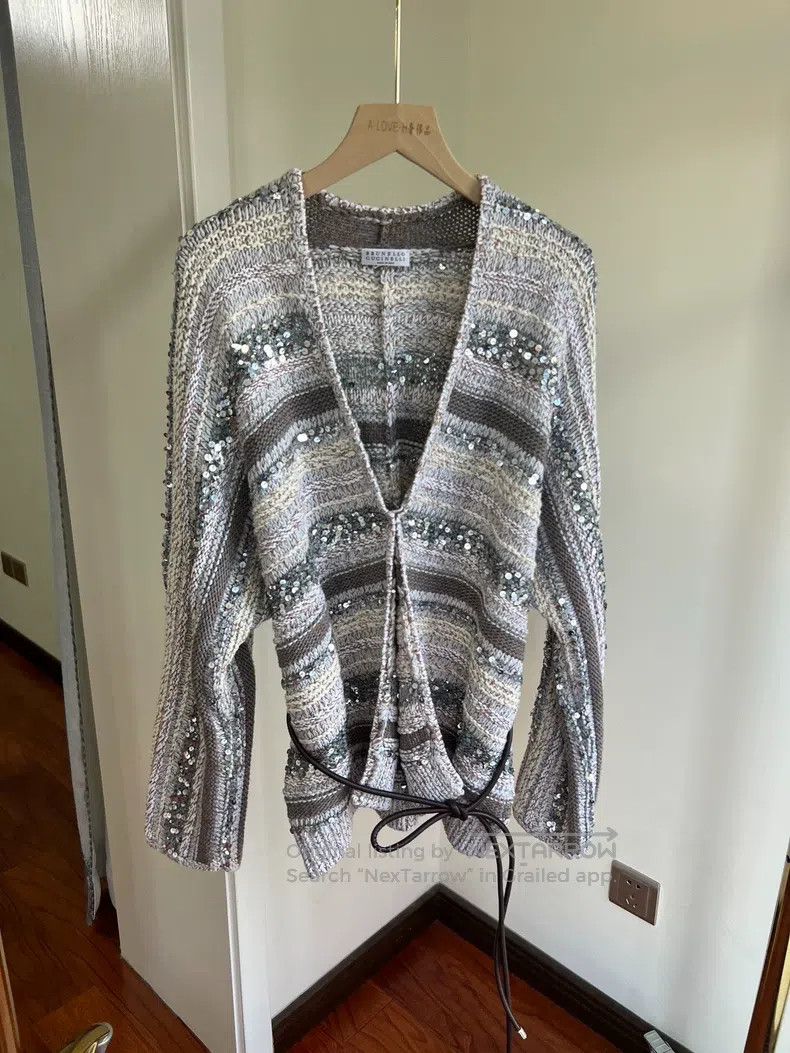 Brunello Cucinelli Brunello Cucinelli Sequin Belt Open Cardigan Size M / US 6-8 / IT 42-44 - 1 Thumbnail